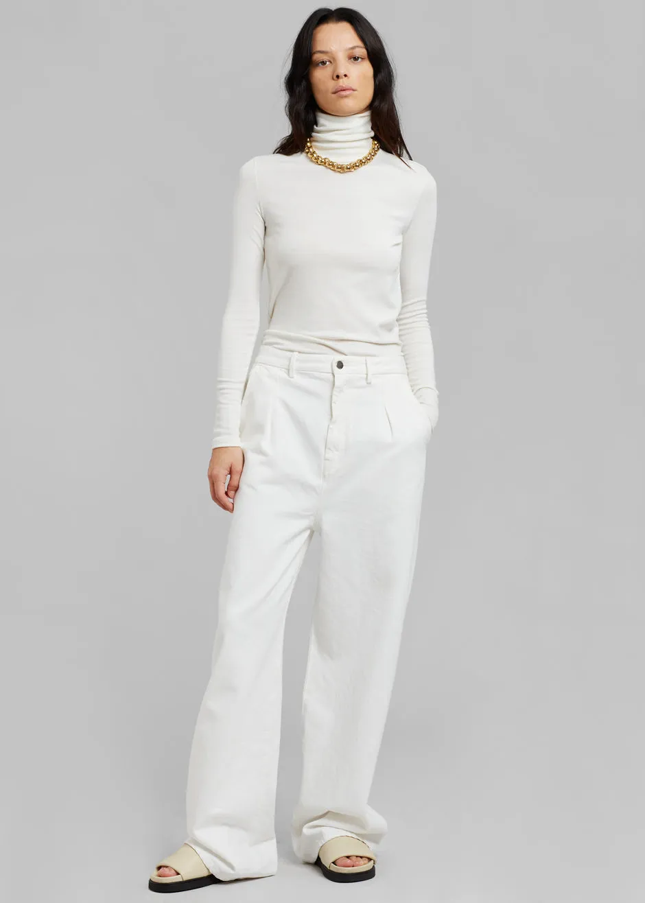 Loulou Studio Attu Wide Leg Denim - Ivory sold by Frankie Shop product image thumbnail 3