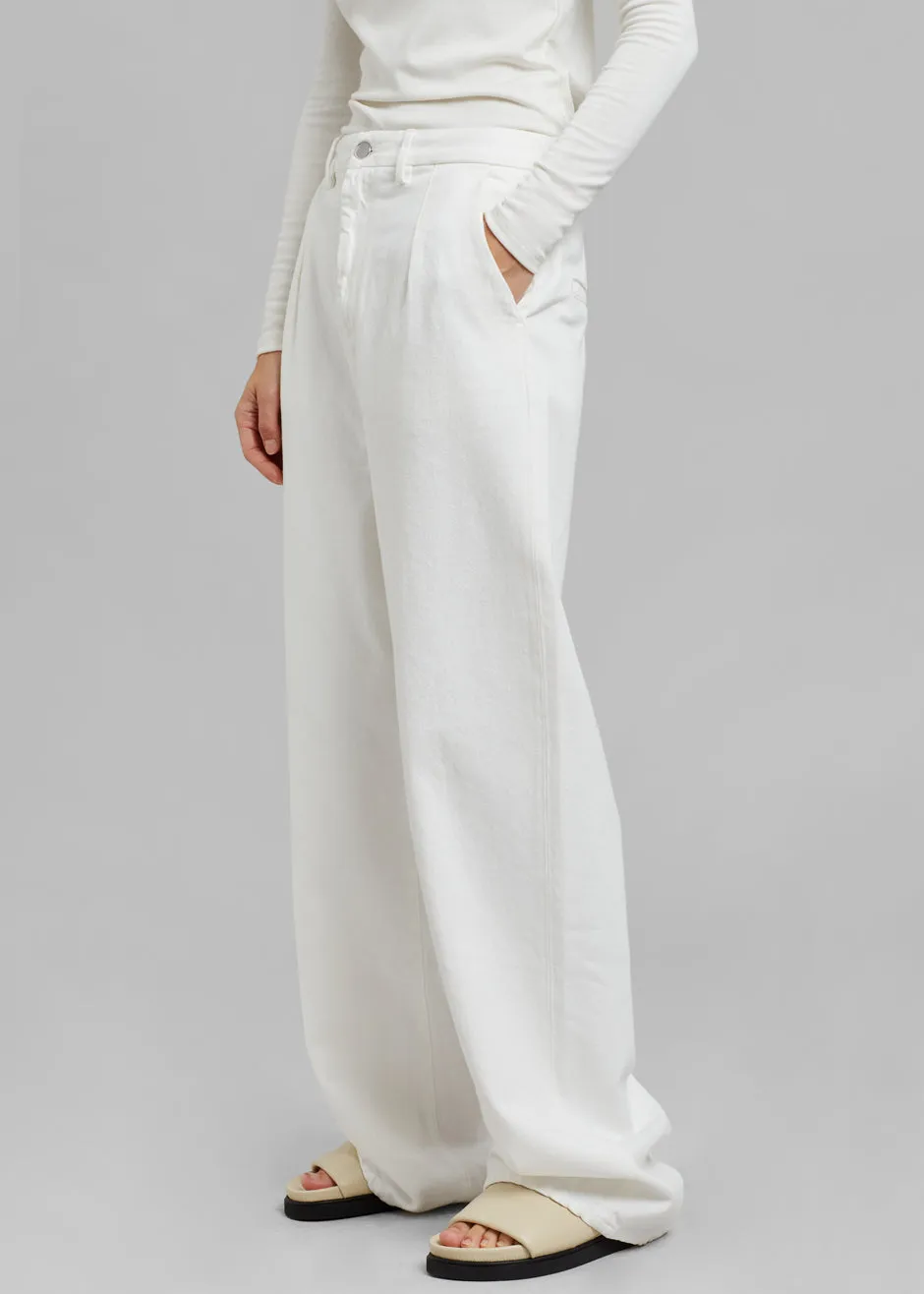 Loulou Studio Attu Wide Leg Denim - Ivory sold by Frankie Shop product image thumbnail 2