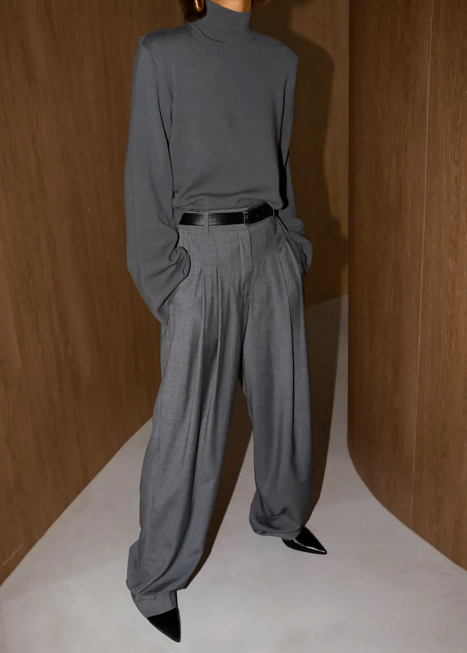 Gelso Pleated Trousers - Dark Grey Melange sold by Frankie Shop product image thumbnail 2