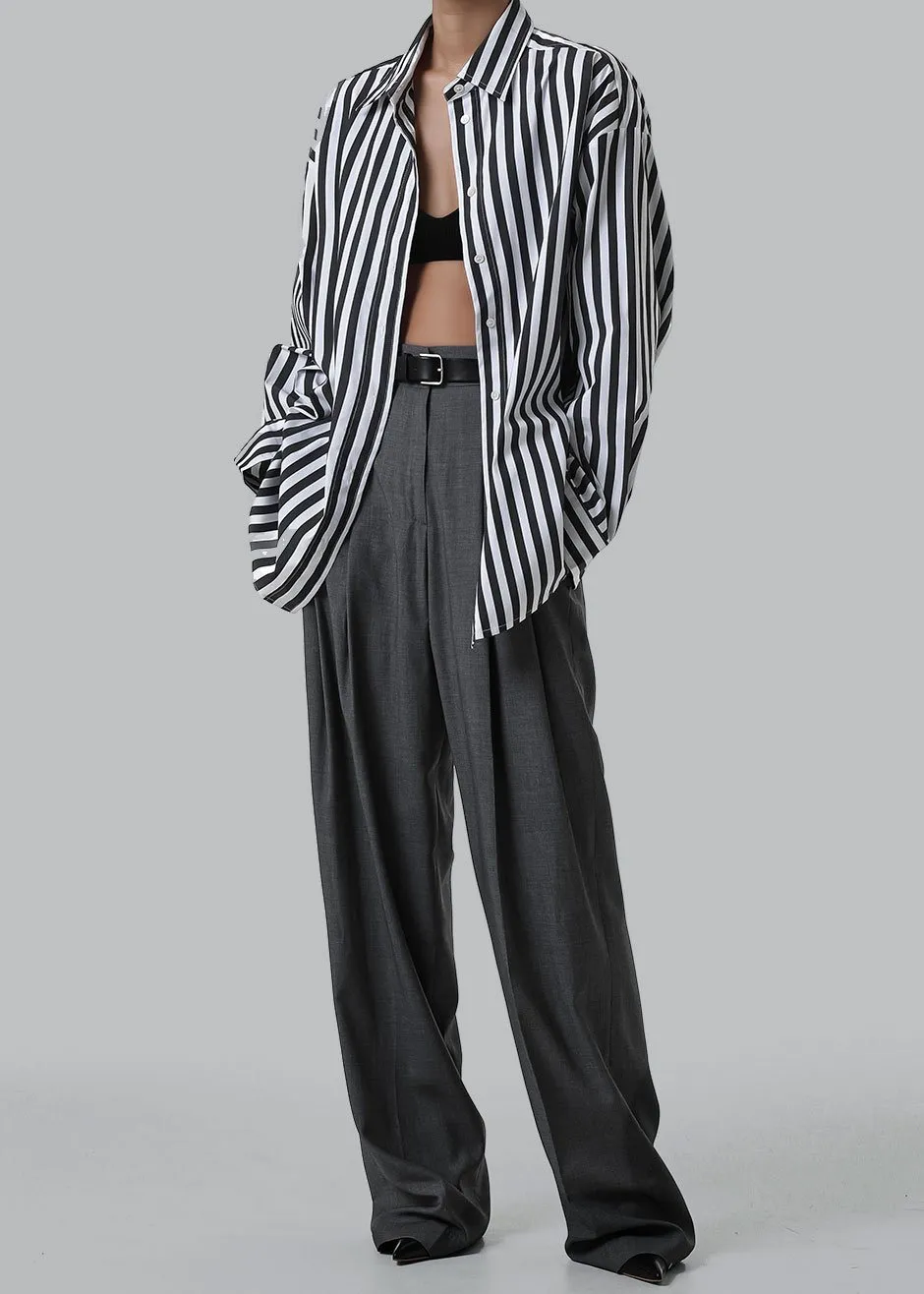 Gelso Pleated Trousers - Dark Grey Melange sold by Frankie Shop product image thumbnail 3