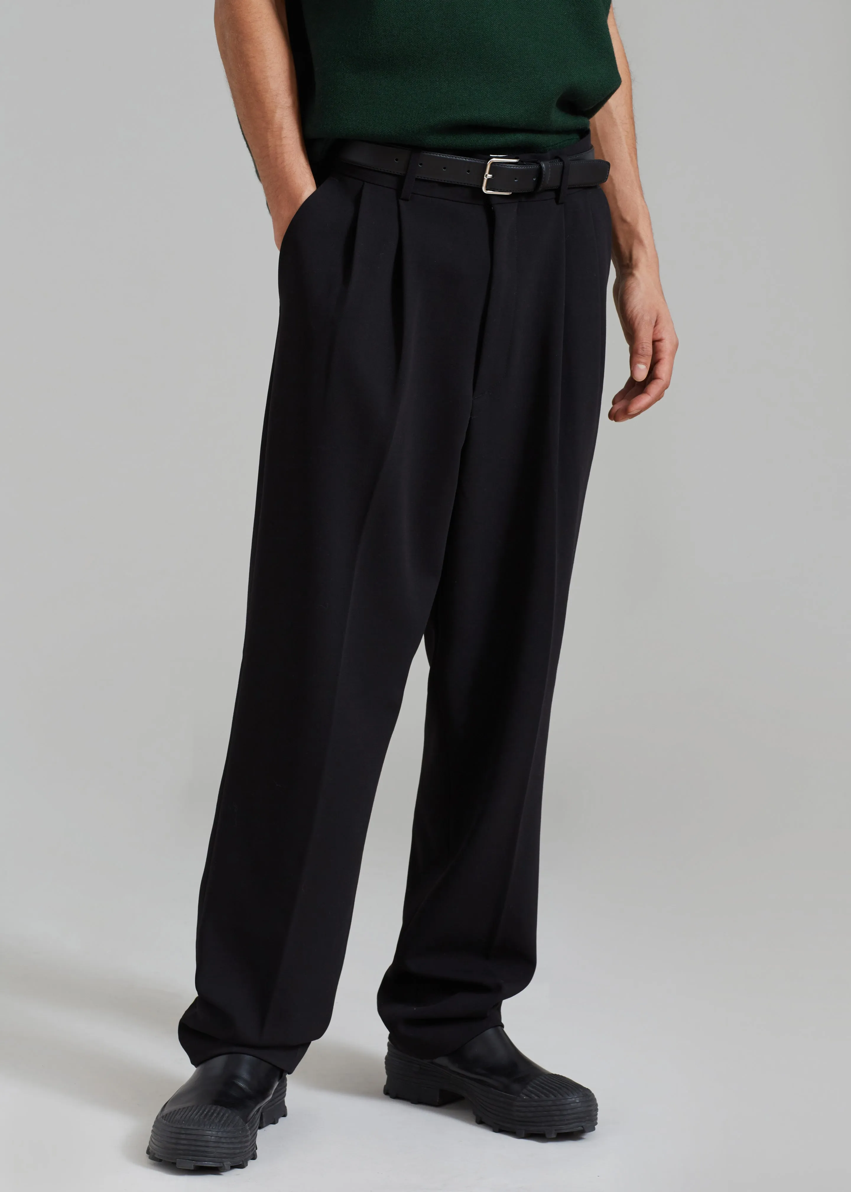 Russel Pleated Trousers - Black sold by Frankie Shop