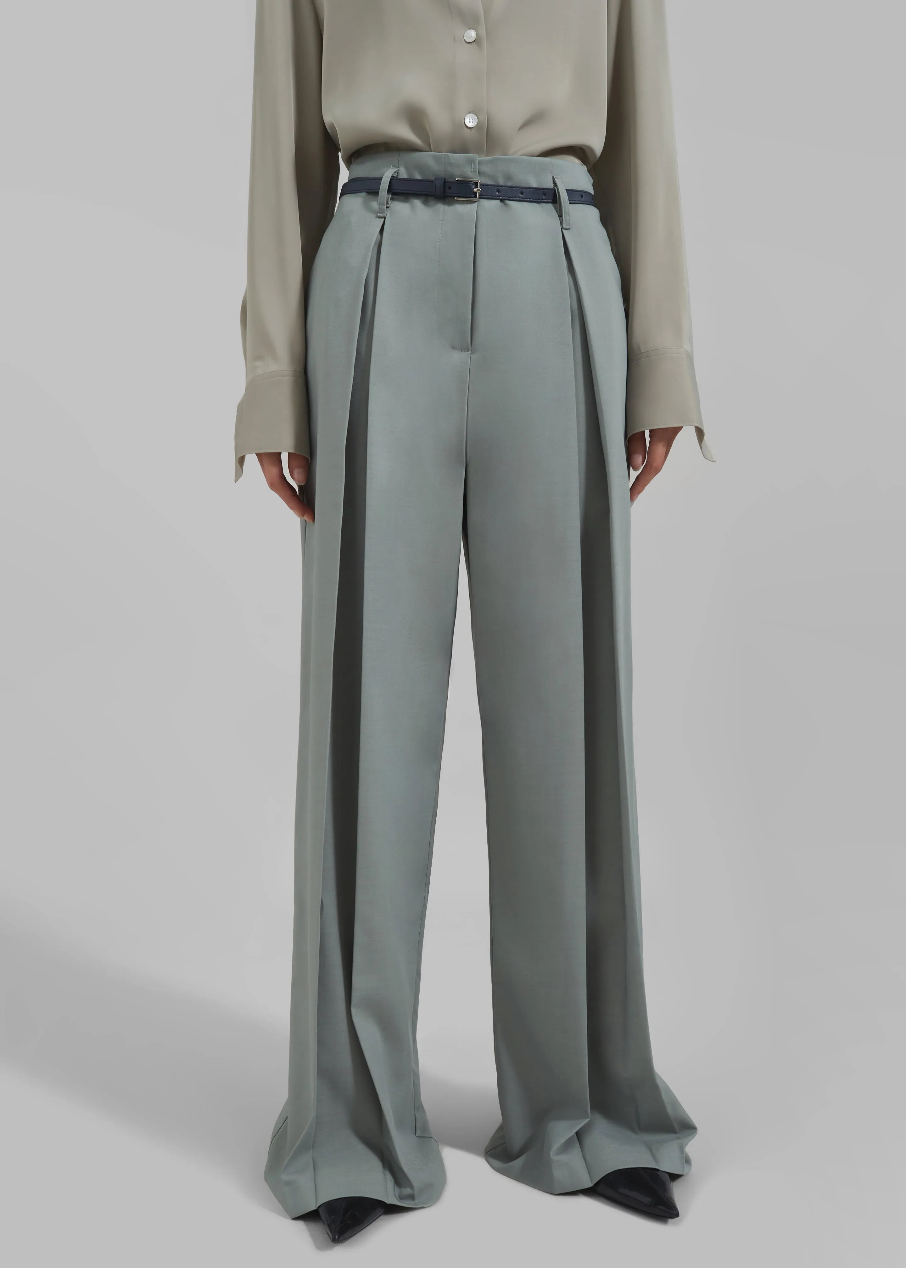 Caris Belted Trousers - Grey sold by Frankie Shop product image thumbnail 2