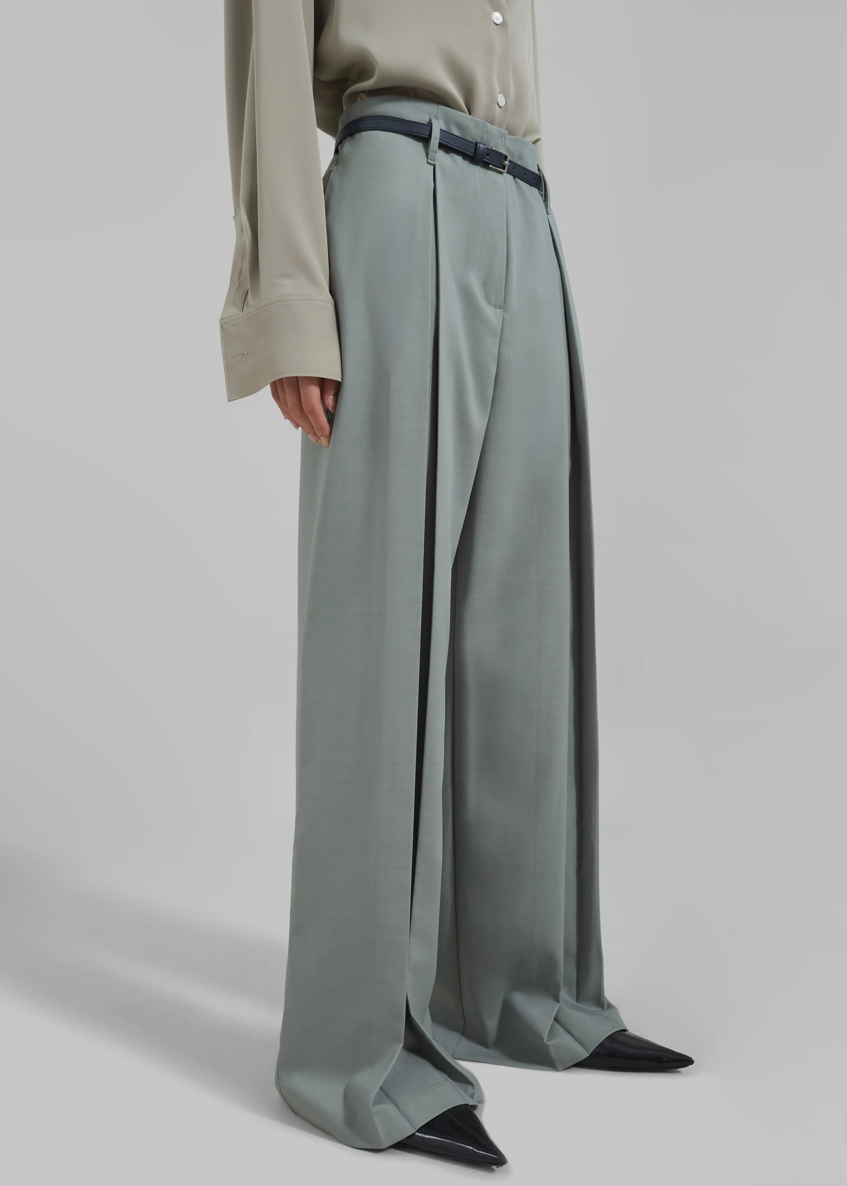 Caris Belted Trousers - Grey sold by Frankie Shop product image thumbnail 4