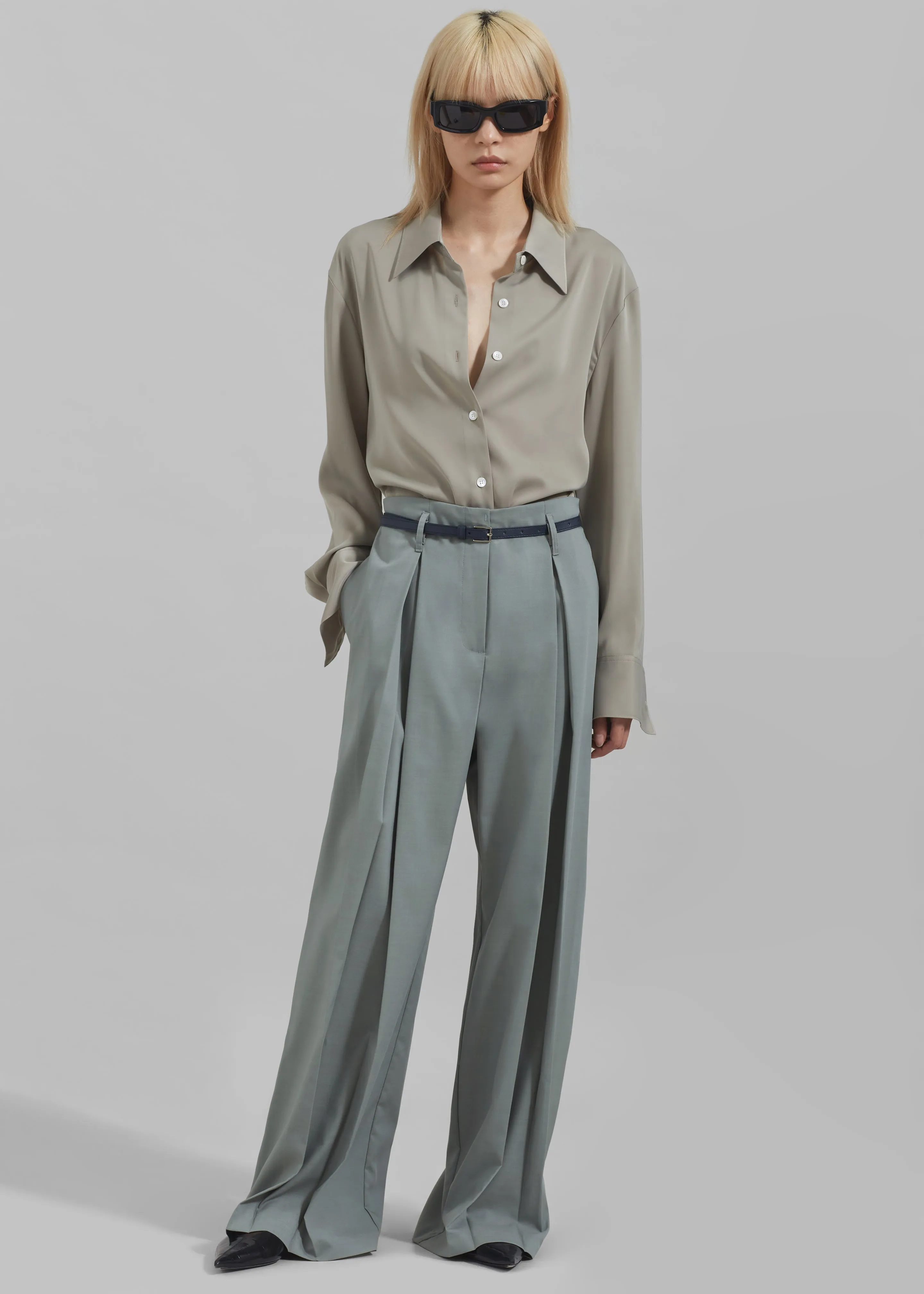 Caris Belted Trousers - Grey sold by Frankie Shop product image thumbnail 3
