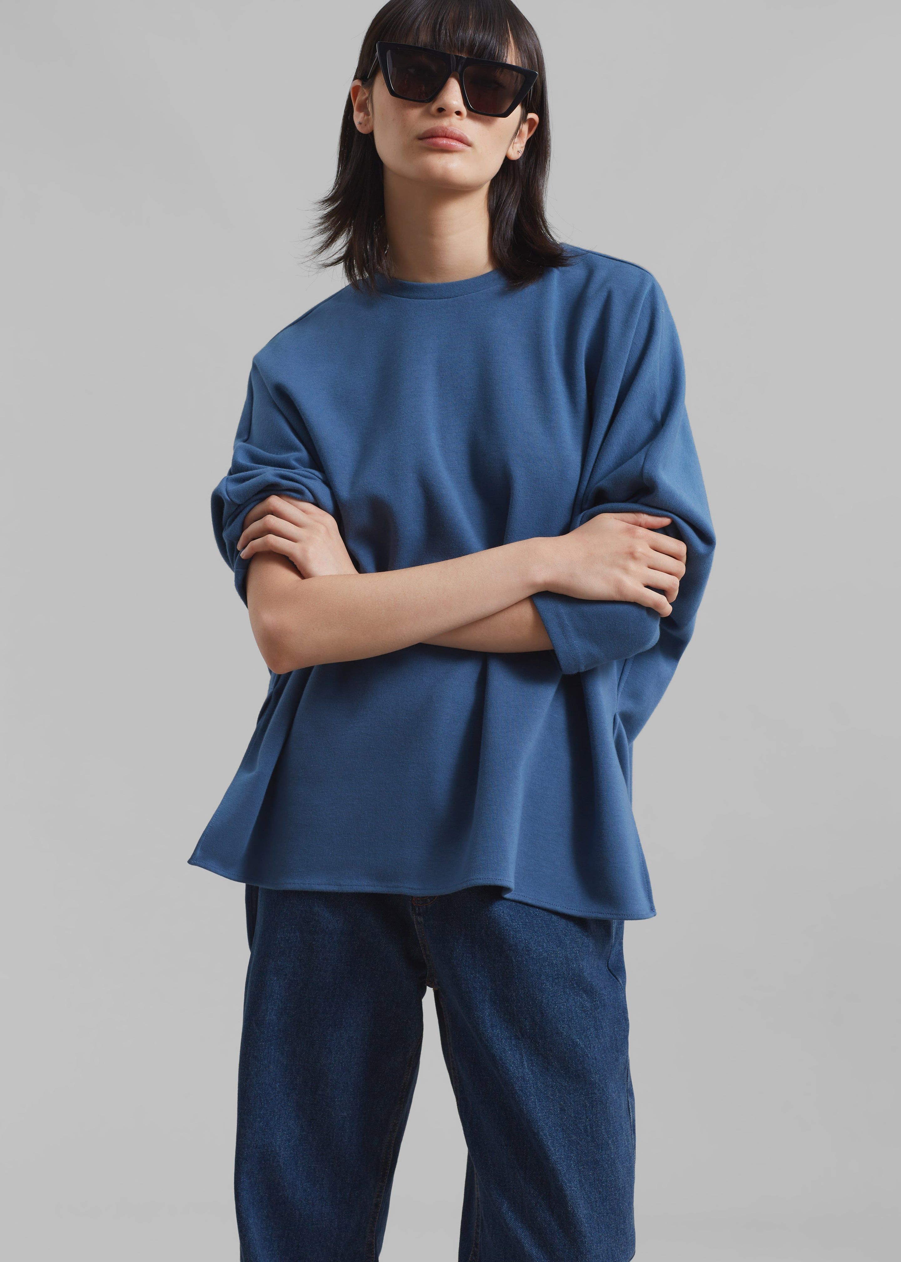 Campbell Long Sleeve Tee - Blue sold by Frankie Shop product image thumbnail 3