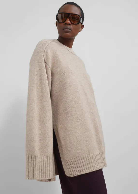 Loulou Studio Safi Sweater - Beige Melange sold by Frankie Shop