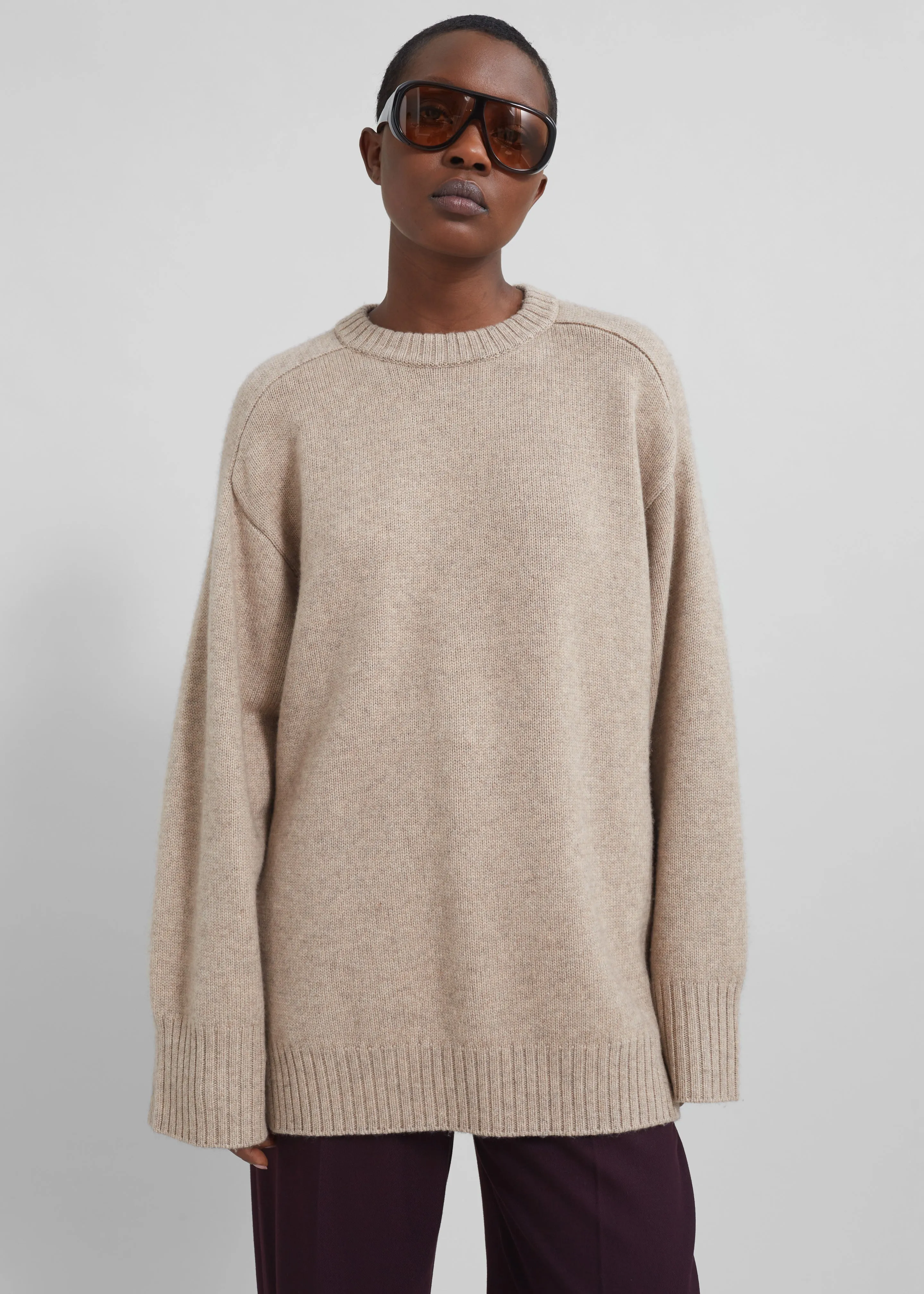 Loulou Studio Safi Sweater - Beige Melange sold by Frankie Shop product image thumbnail 5