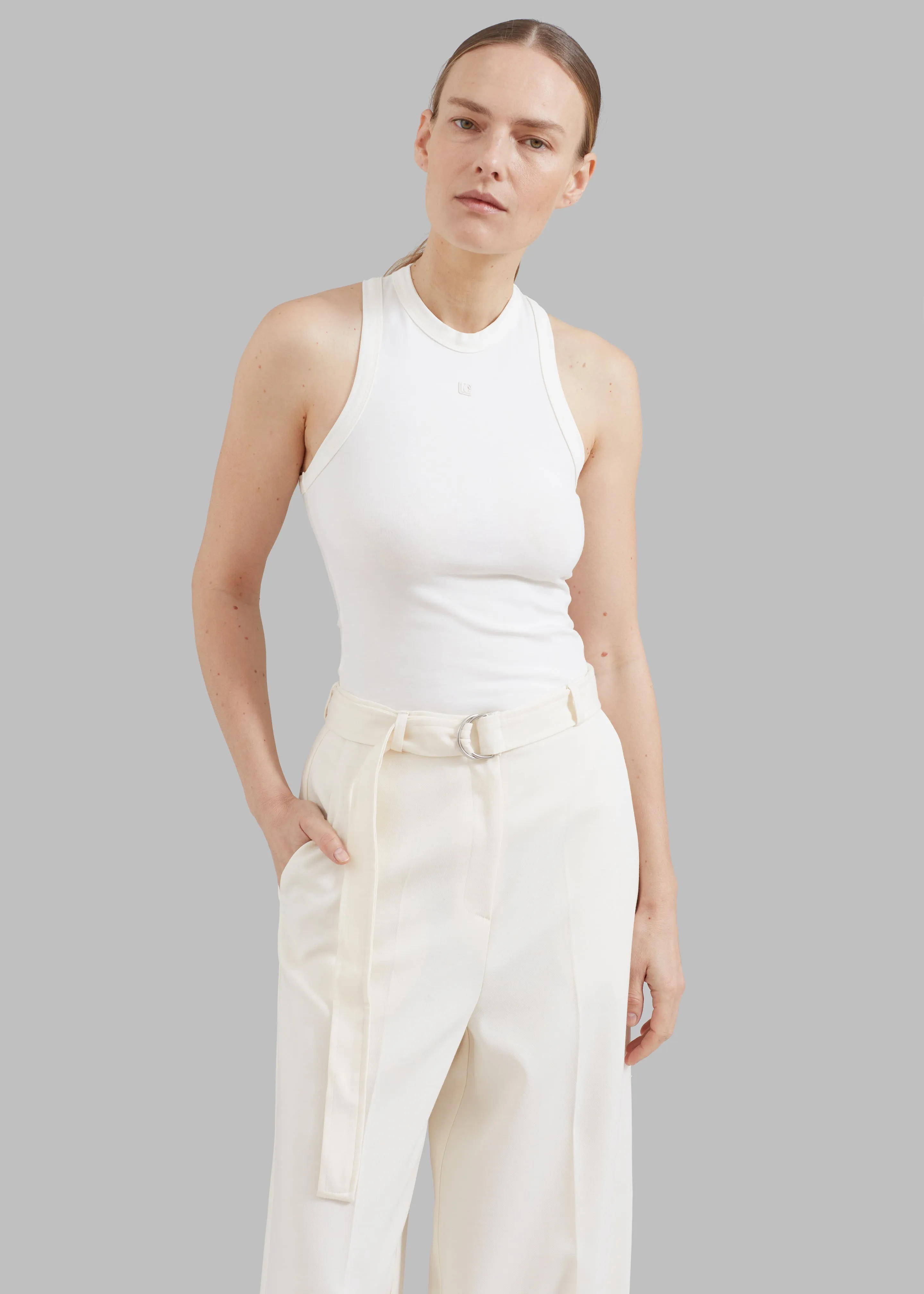 Low Classic Jersey Sleeveless Top - Ivory sold by Frankie Shop