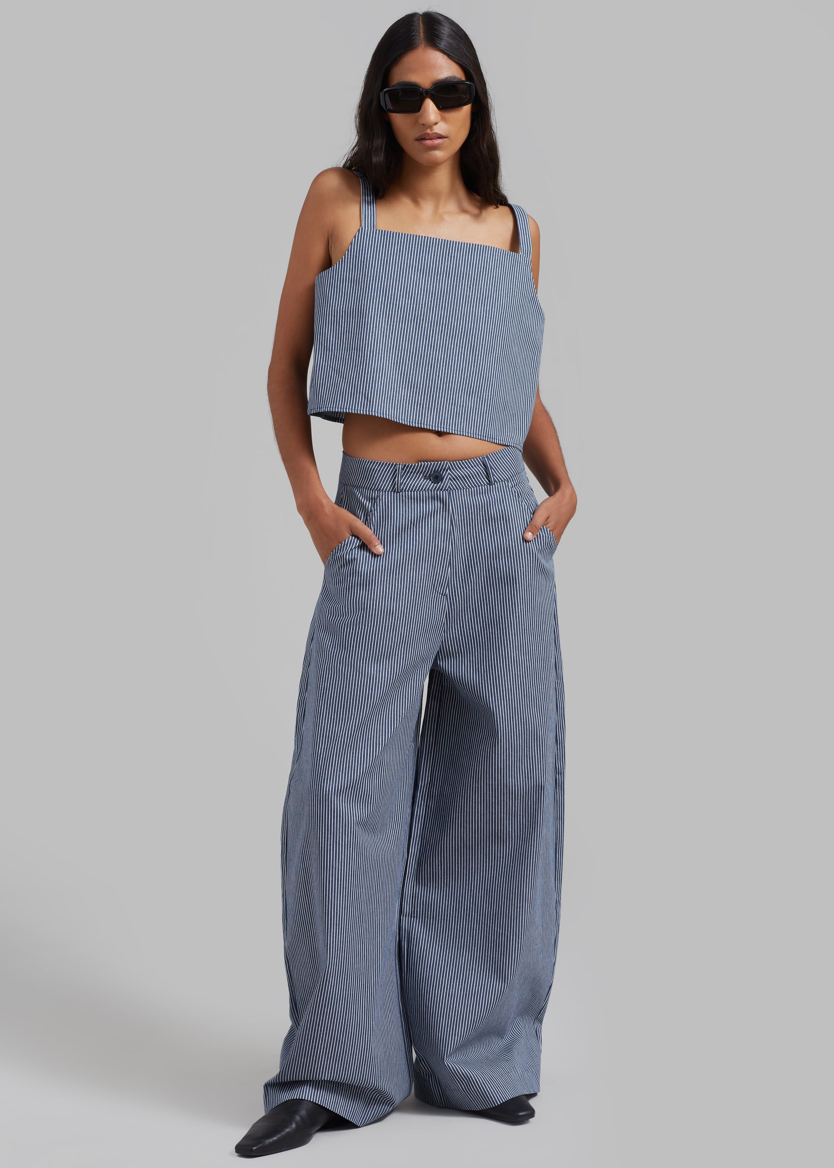 Rosalind Wide Leg Trousers - White Stripe sold by Frankie Shop product image thumbnail 11