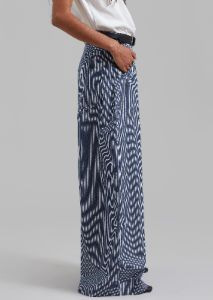 Rosalind Wide Leg Trousers - White Stripe sold by Frankie Shop