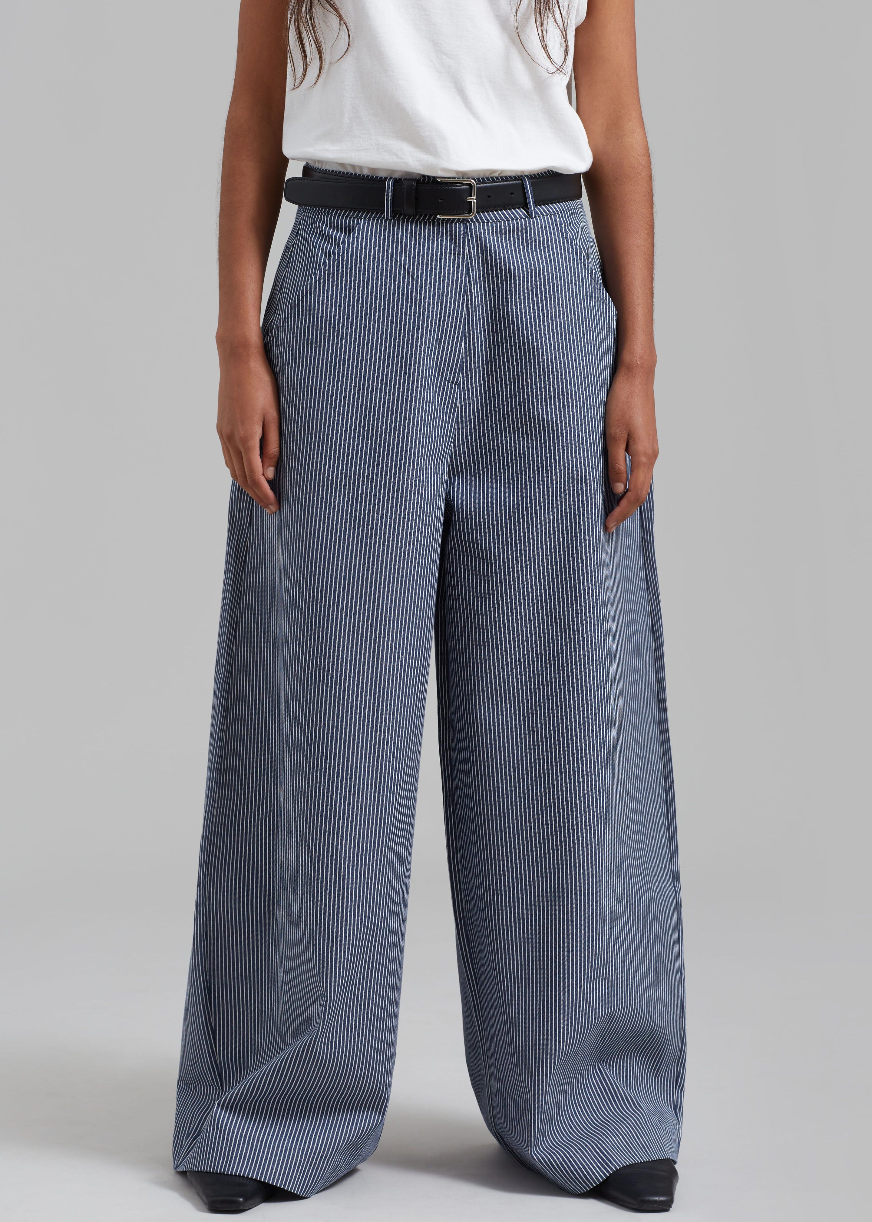 Rosalind Wide Leg Trousers - White Stripe sold by Frankie Shop product image thumbnail 7