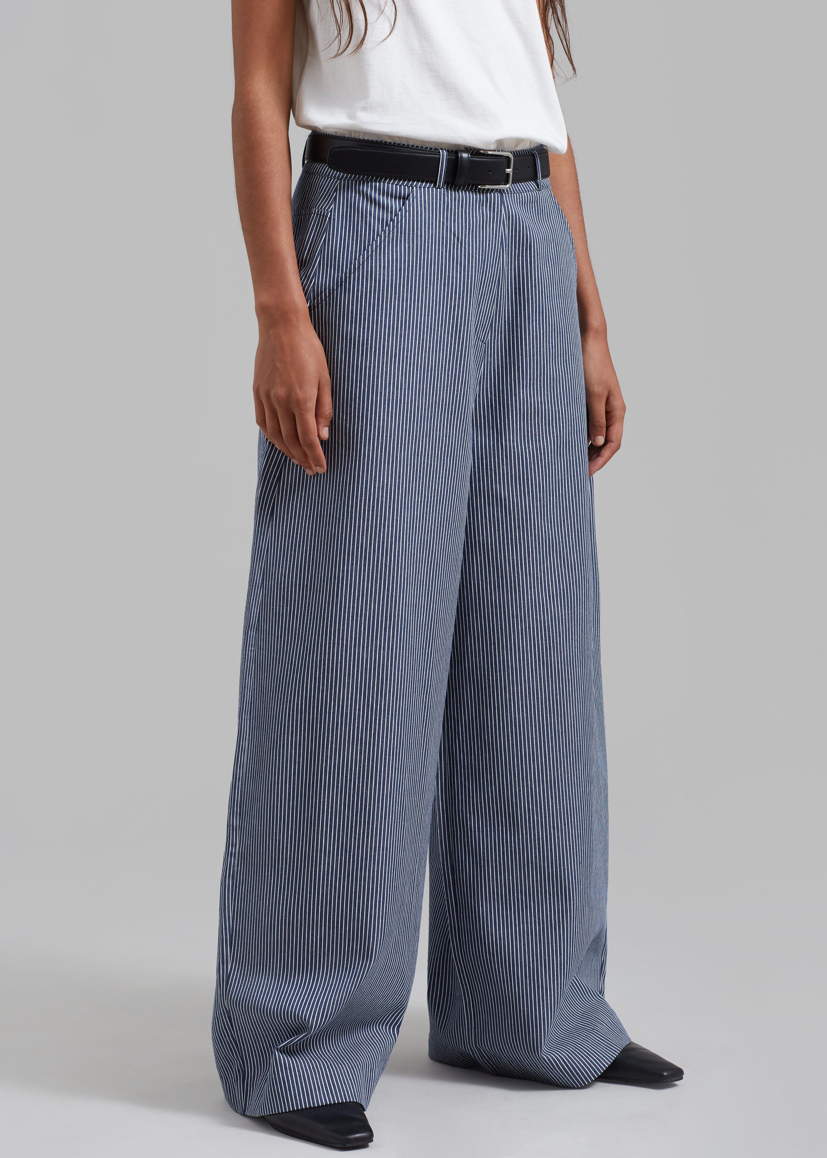 Rosalind Wide Leg Trousers - White Stripe sold by Frankie Shop product image thumbnail 14