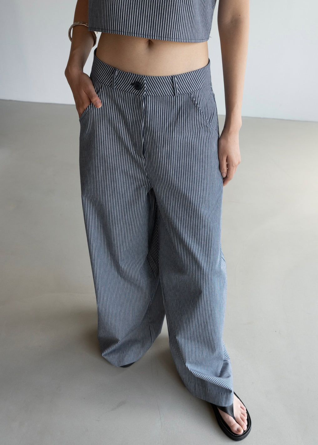 Rosalind Wide Leg Trousers - White Stripe sold by Frankie Shop product image thumbnail 9