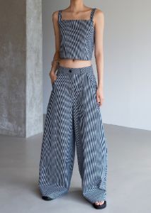 Rosalind Wide Leg Trousers - White Stripe sold by Frankie Shop