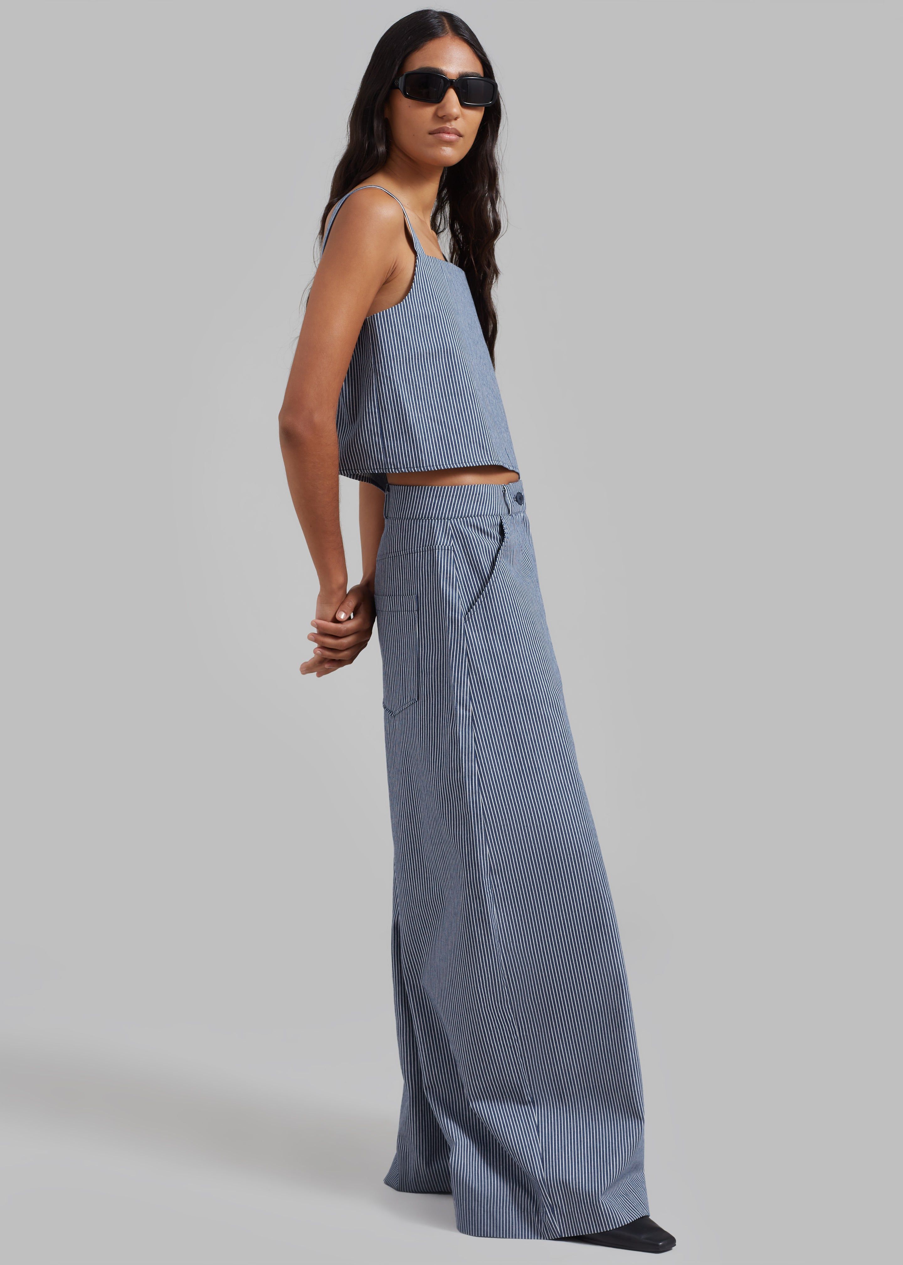 Rosalind Wide Leg Trousers - White Stripe sold by Frankie Shop