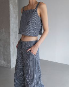 Rosalind Wide Leg Trousers - White Stripe sold by Frankie Shop