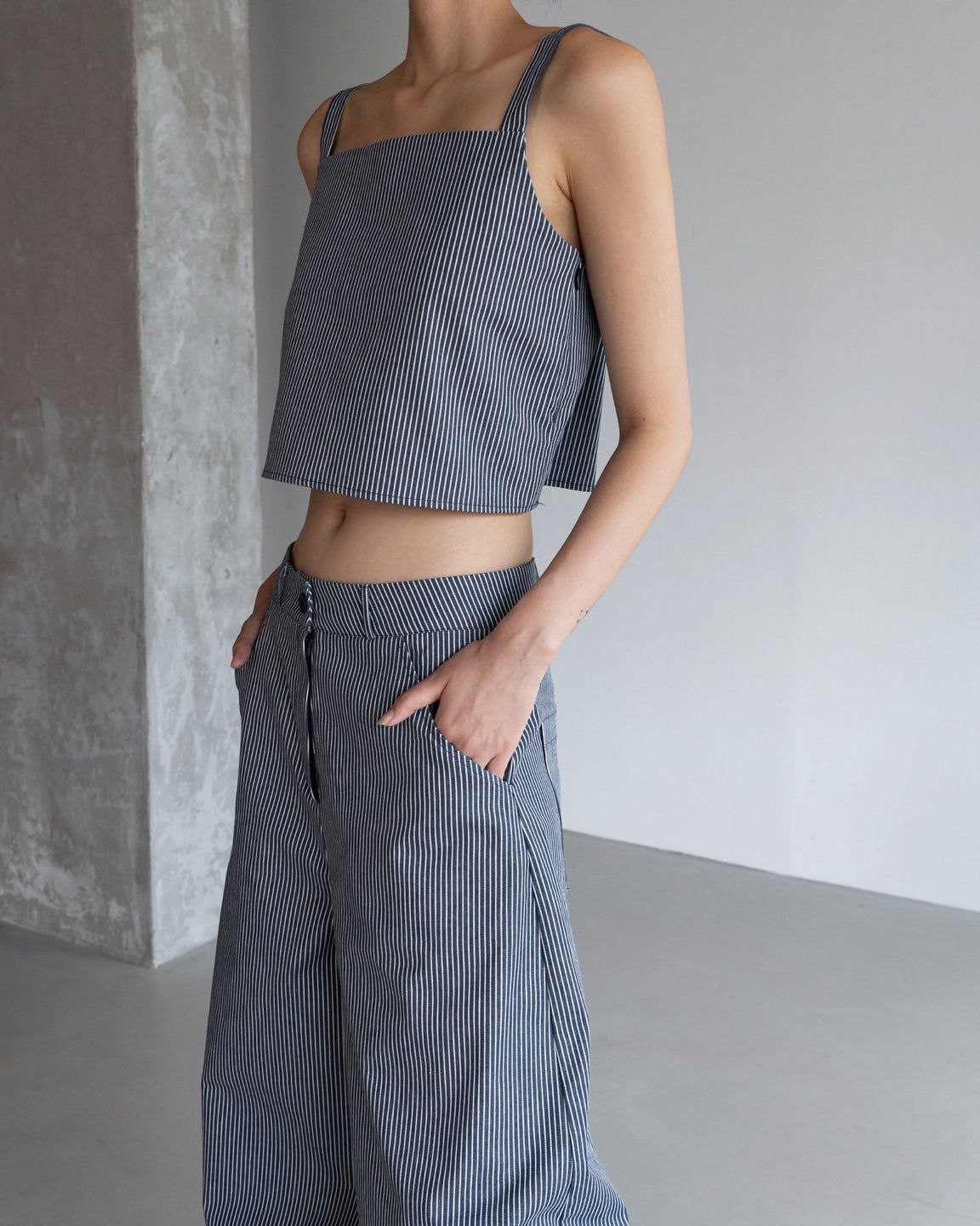 Rosalind Wide Leg Trousers - White Stripe sold by Frankie Shop product image thumbnail 8