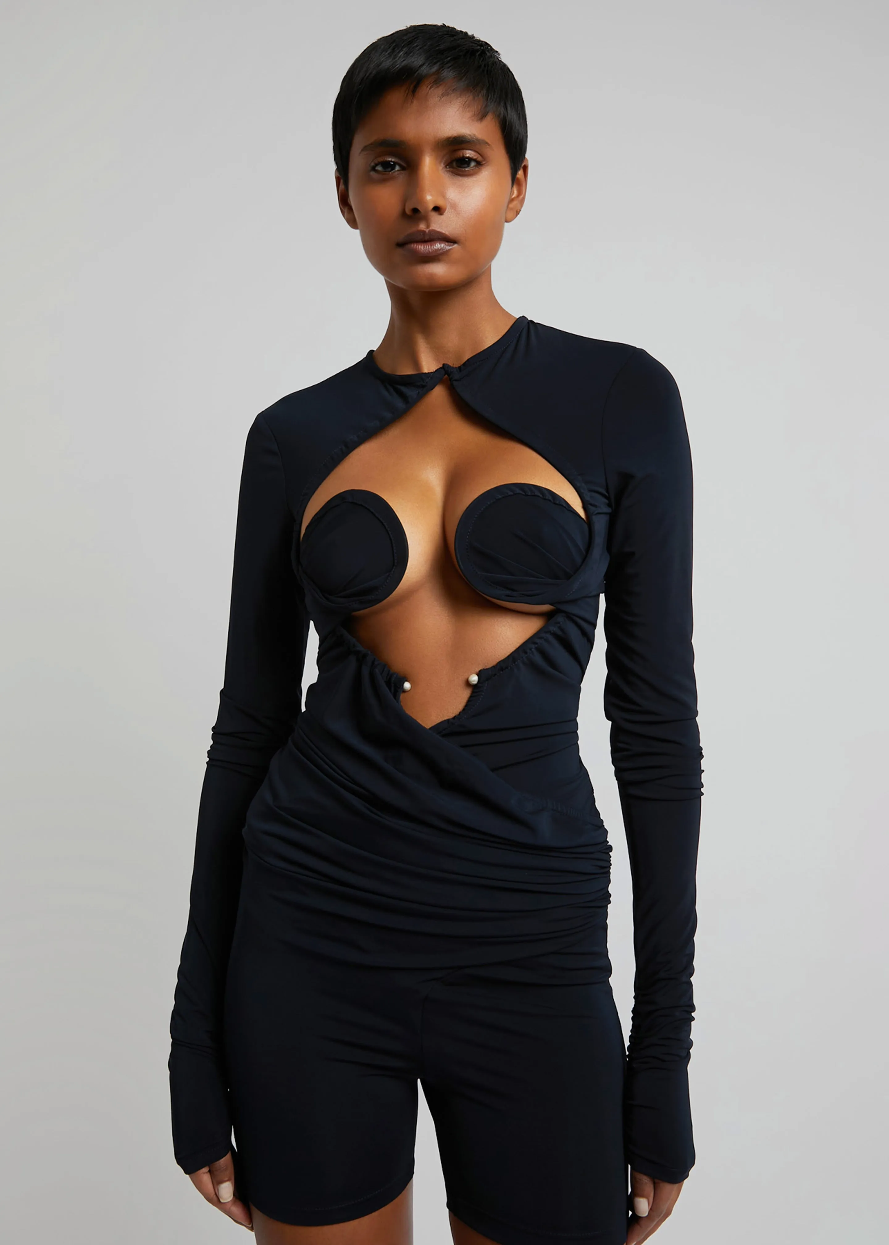 Christopher Esber Zephyr Bodysuit - Navy sold by Frankie Shop product image thumbnail 3