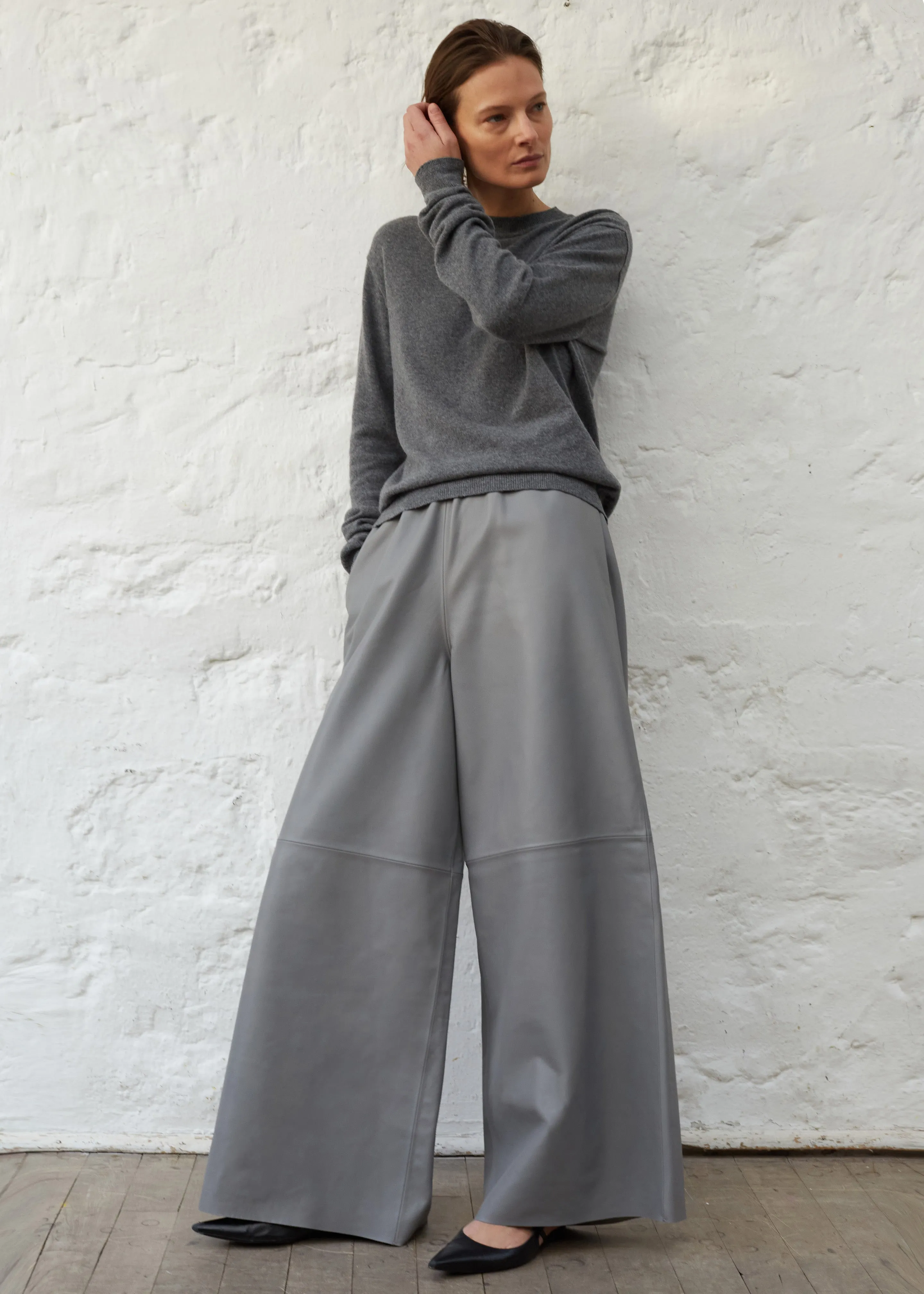 Sydney Wide Leather Pants - Grey sold by Frankie Shop product image thumbnail 4