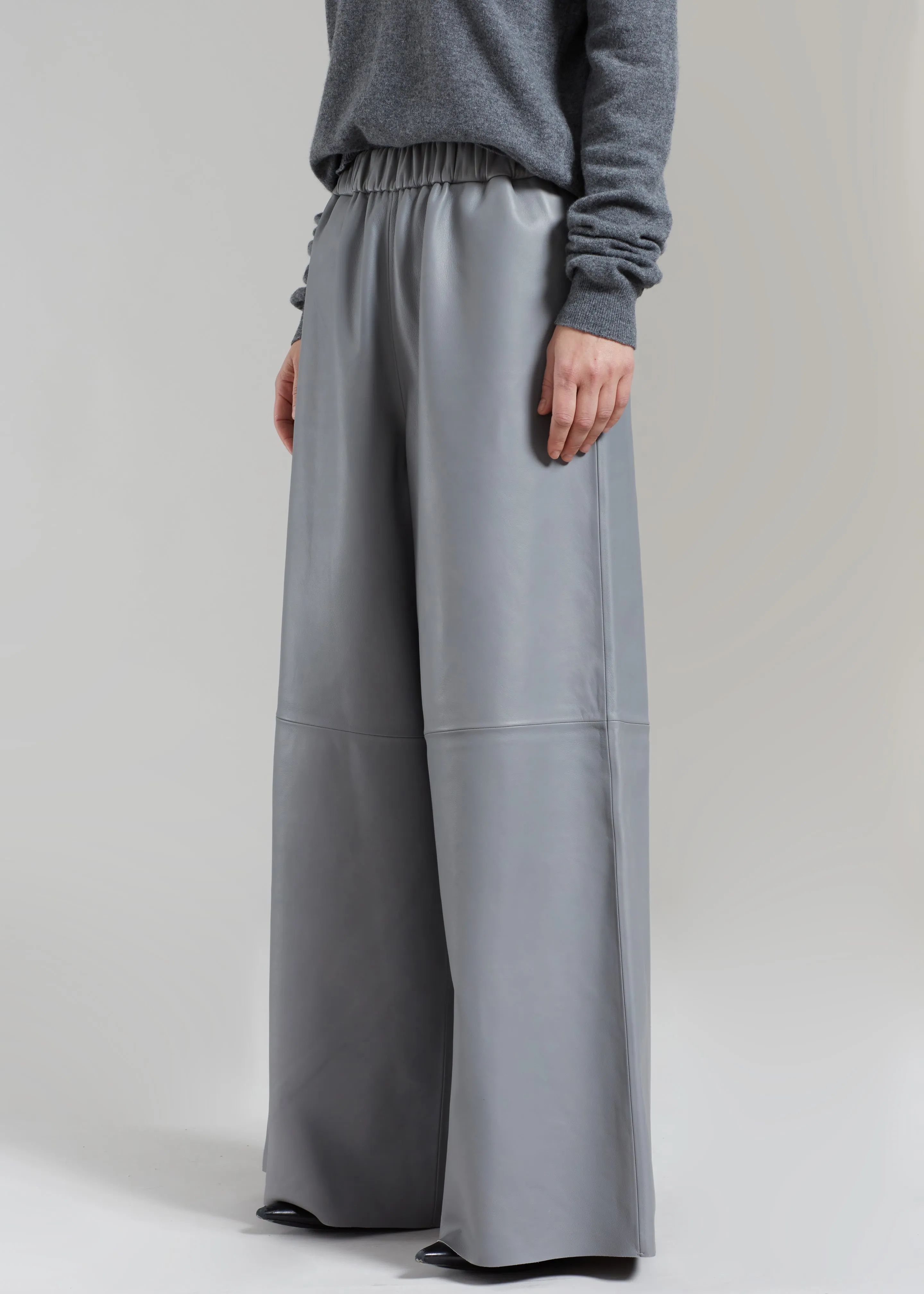 Sydney Wide Leather Pants - Grey sold by Frankie Shop product image thumbnail 2
