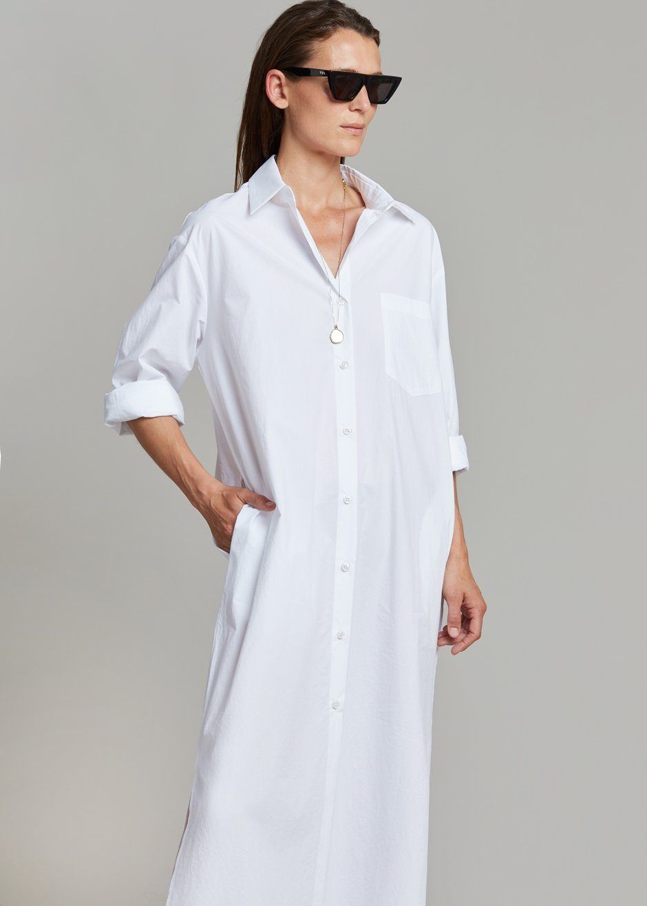 Cala Organic Cotton Shirt Dress - White sold by Frankie Shop product image thumbnail 3