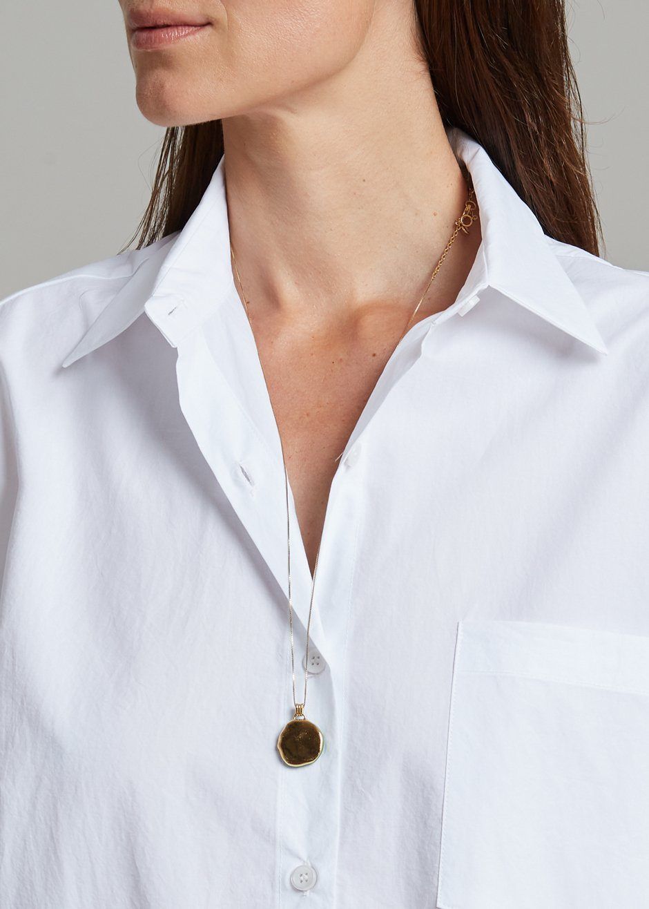 Cala Organic Cotton Shirt Dress - White sold by Frankie Shop product image thumbnail 6