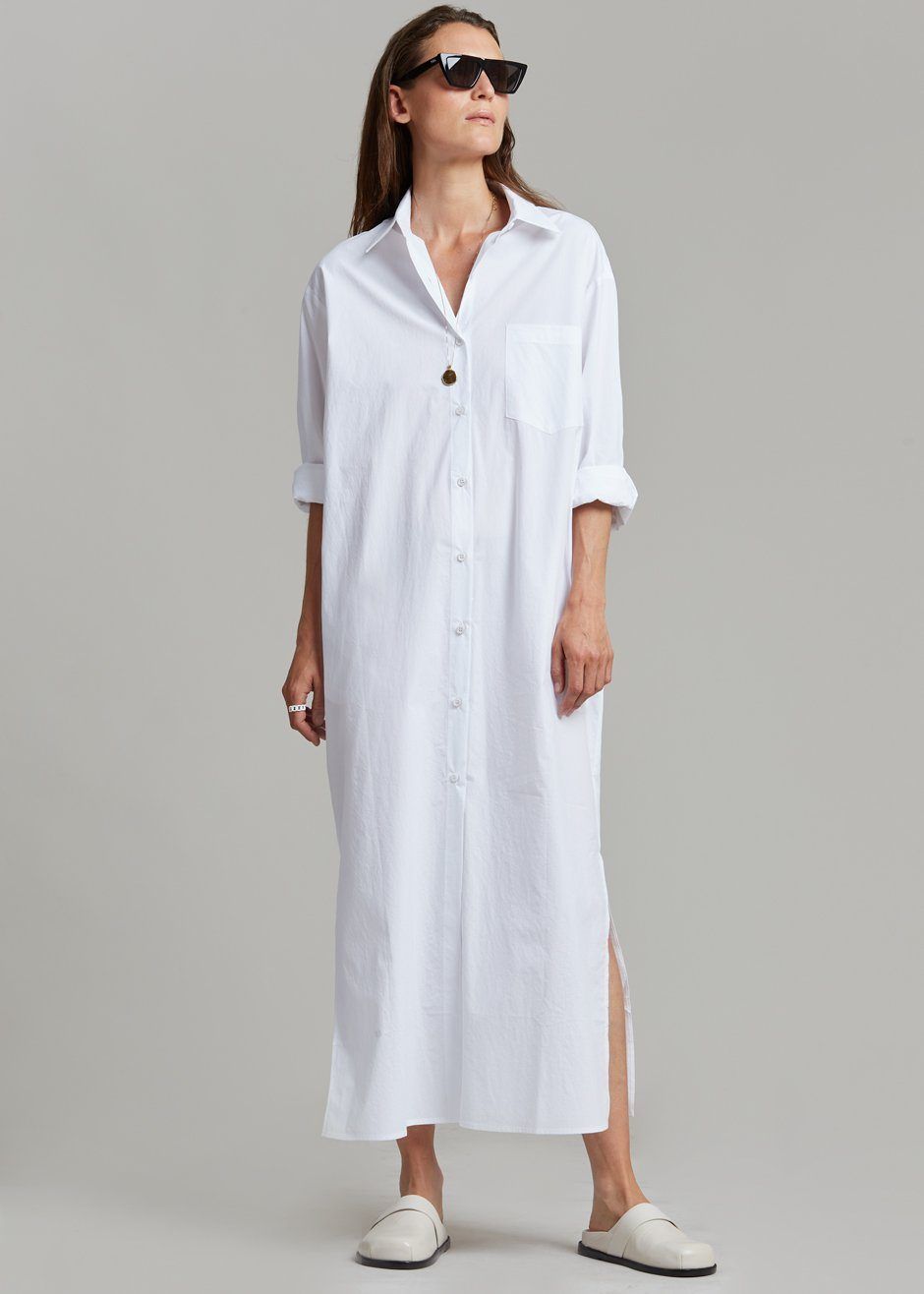 Cala Organic Cotton Shirt Dress - White sold by Frankie Shop