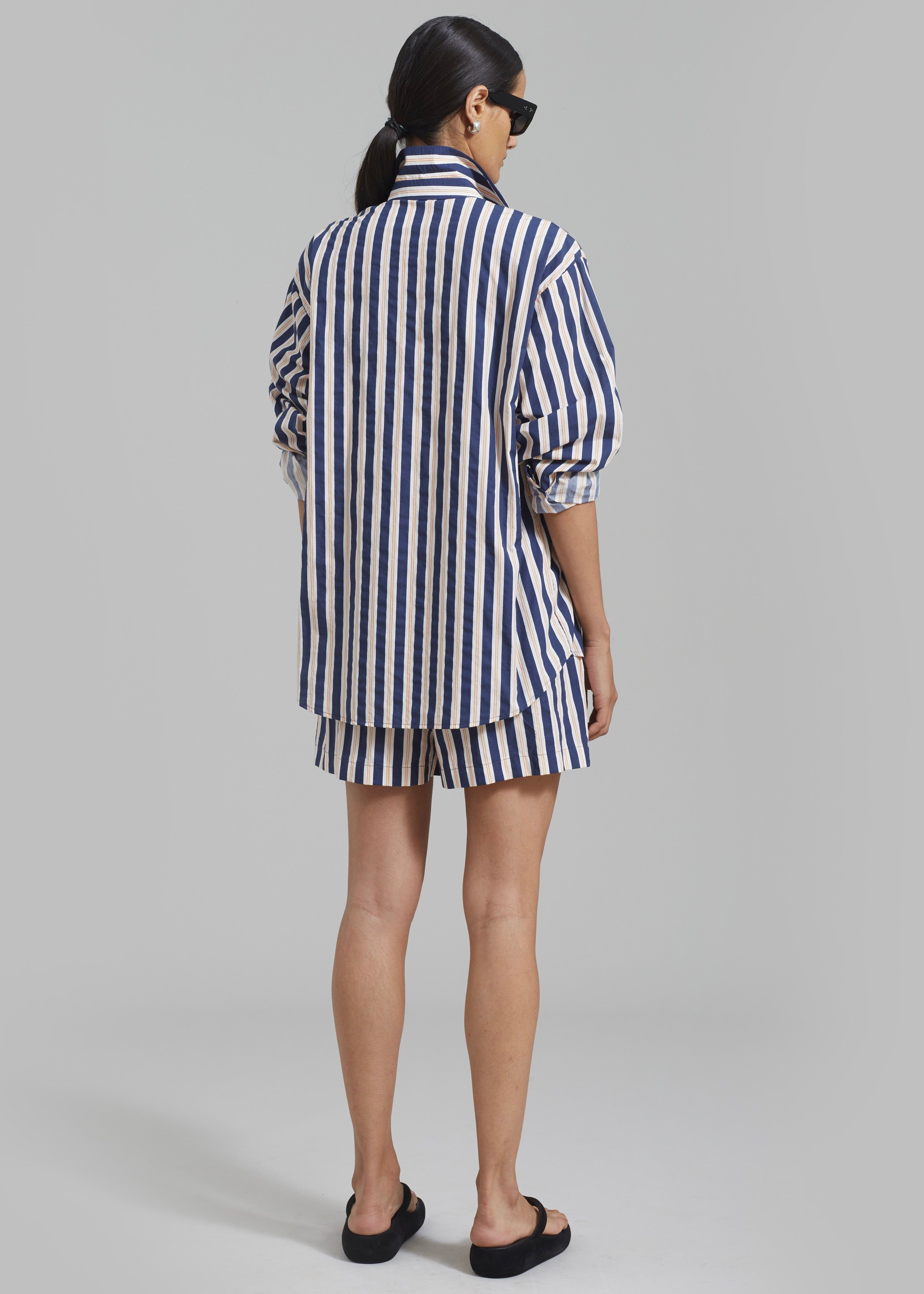 Juno Cotton Shirt - Navy Stripe sold by Frankie Shop product image thumbnail 6