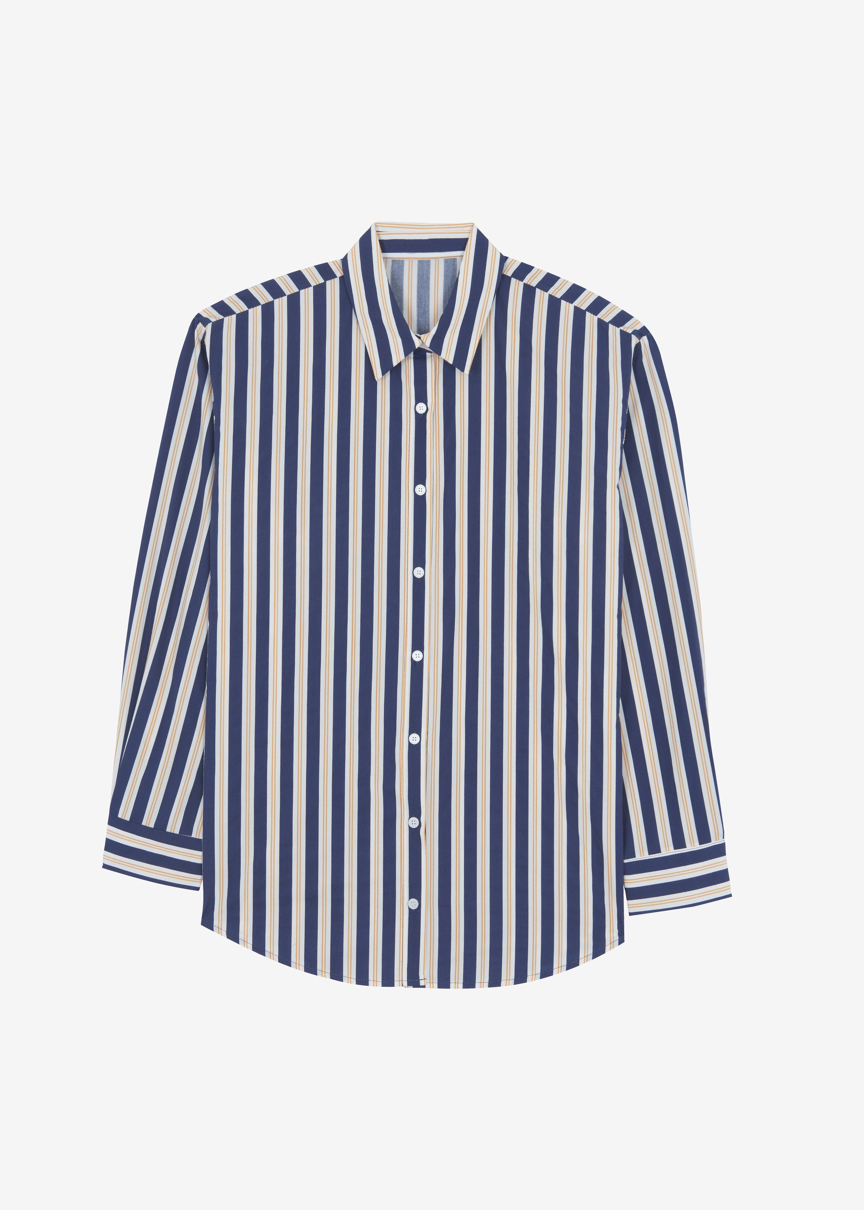 Juno Cotton Shirt - Navy Stripe sold by Frankie Shop product image thumbnail 7