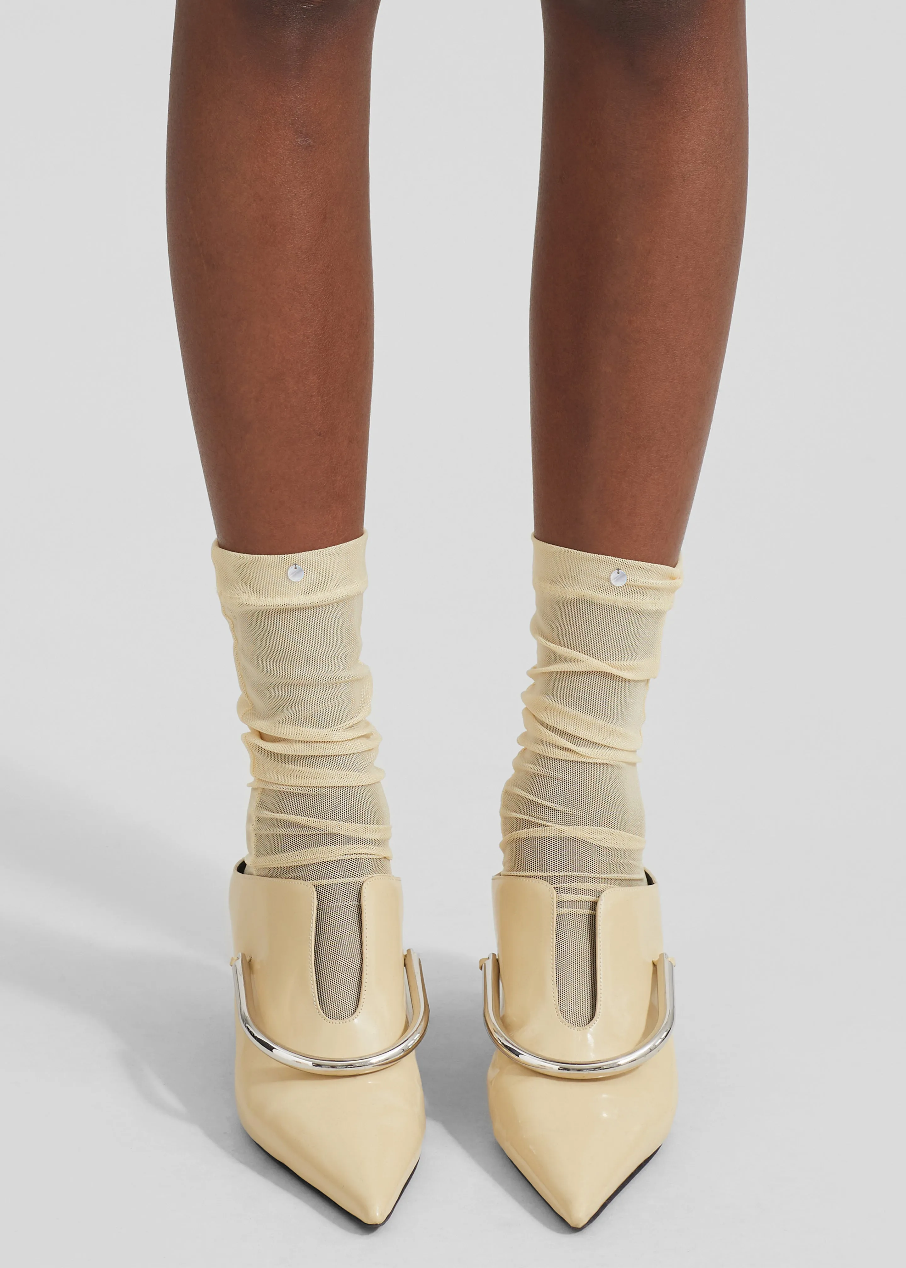Aylin Sheer Socks - Pale Yellow sold by Frankie Shop product image thumbnail 3
