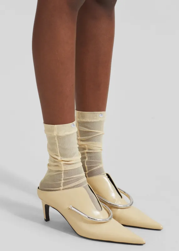 Aylin Sheer Socks - Pale Yellow made by Frankie Shop