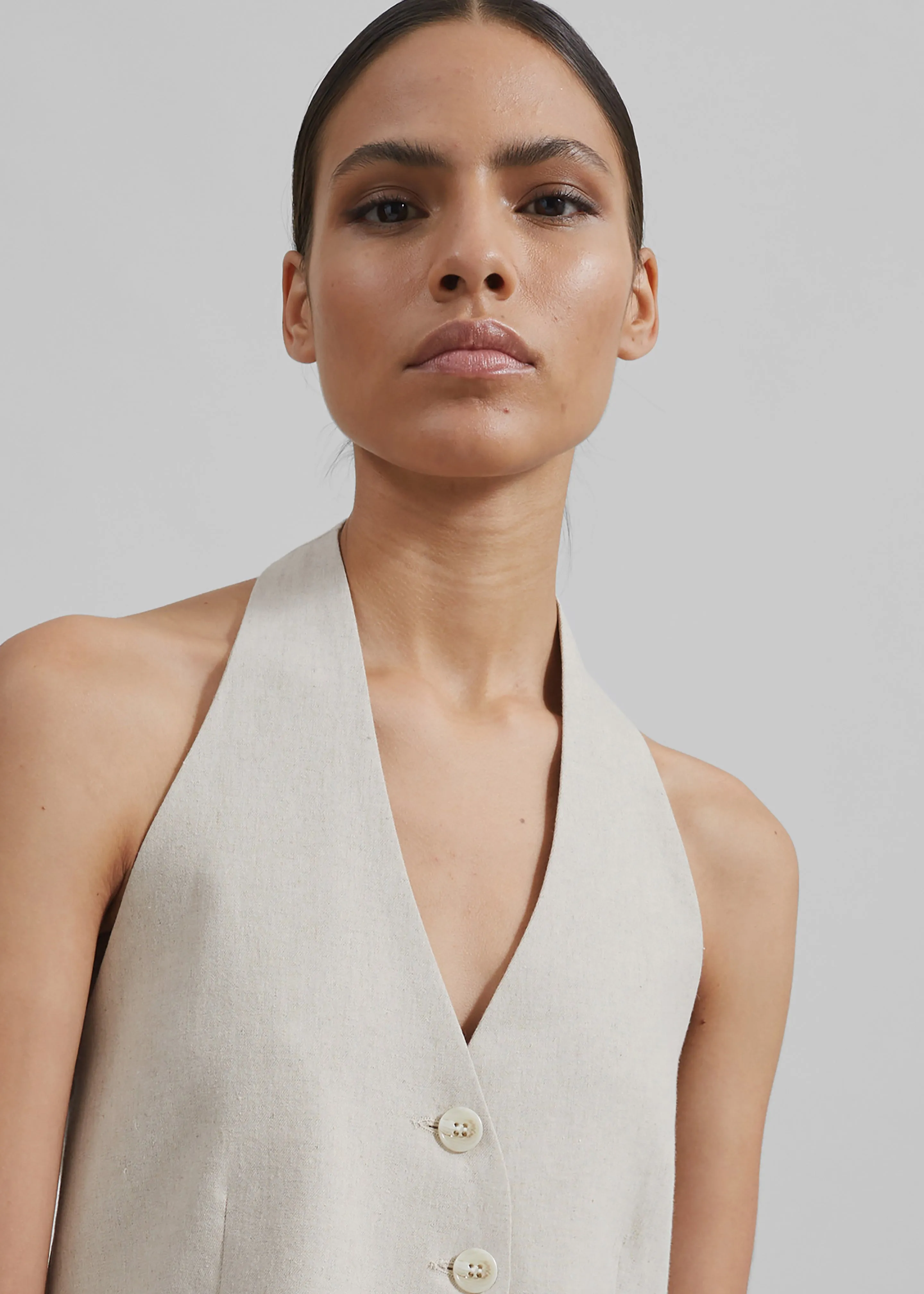 Elora Linen Halter Top - Oat sold by Frankie Shop product image thumbnail 5