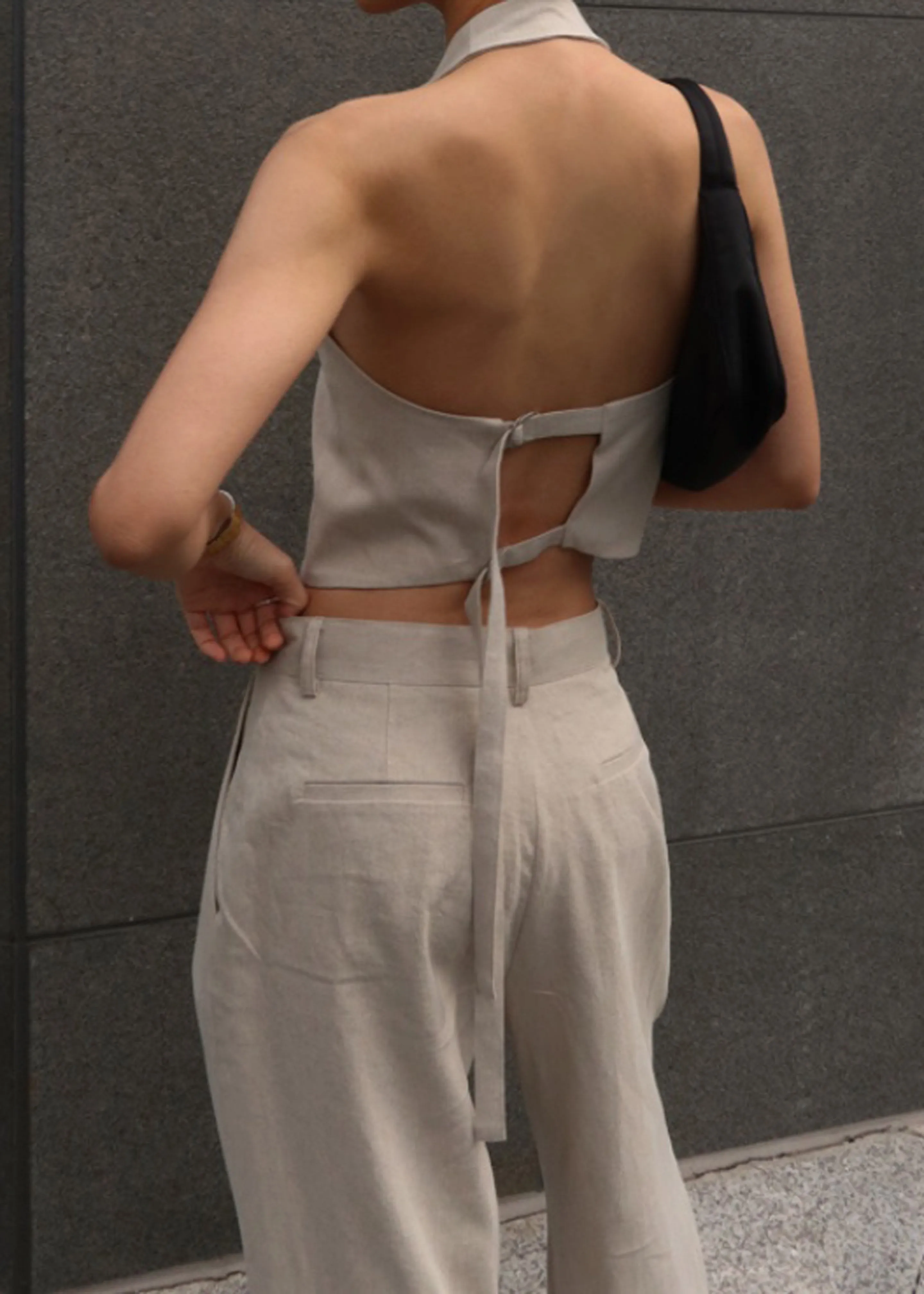 Elora Linen Halter Top - Oat sold by Frankie Shop product image thumbnail 2