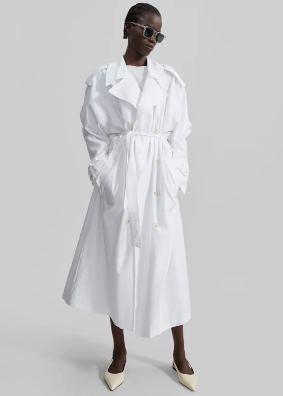 Nara Trench Coat - White sold by Frankie Shop