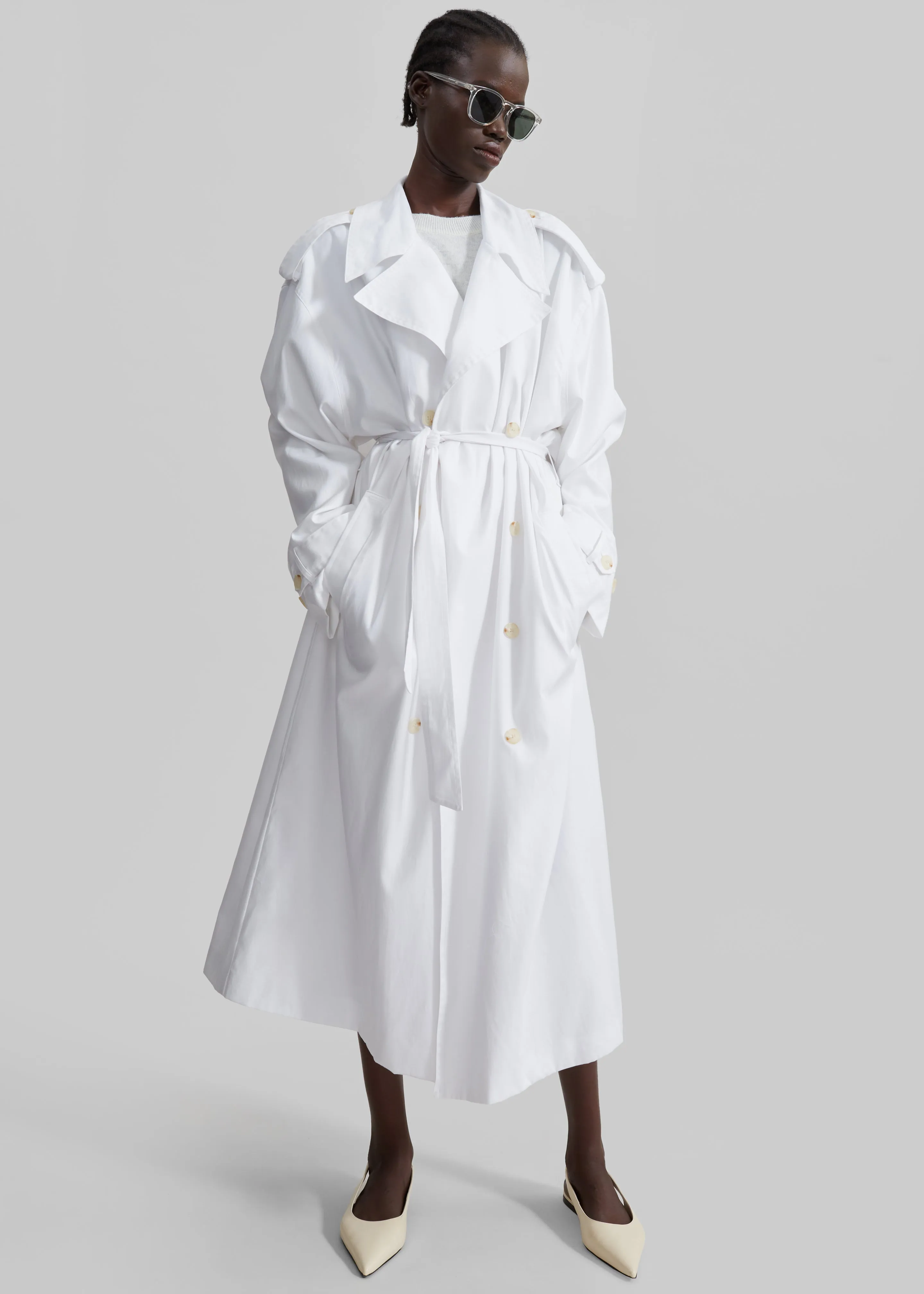 Nara Trench Coat - White sold by Frankie Shop