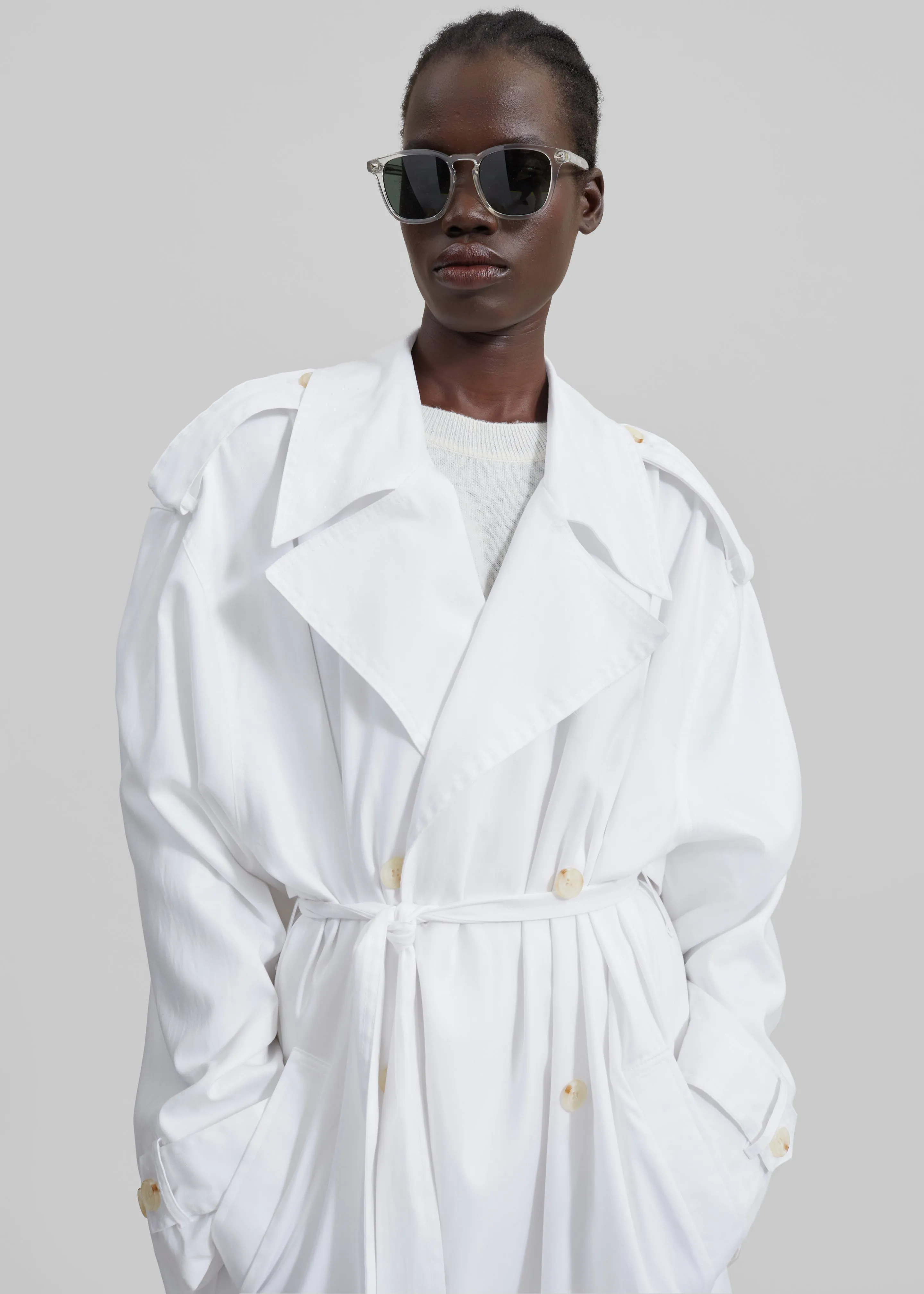 Nara Trench Coat - White sold by Frankie Shop product image thumbnail 5
