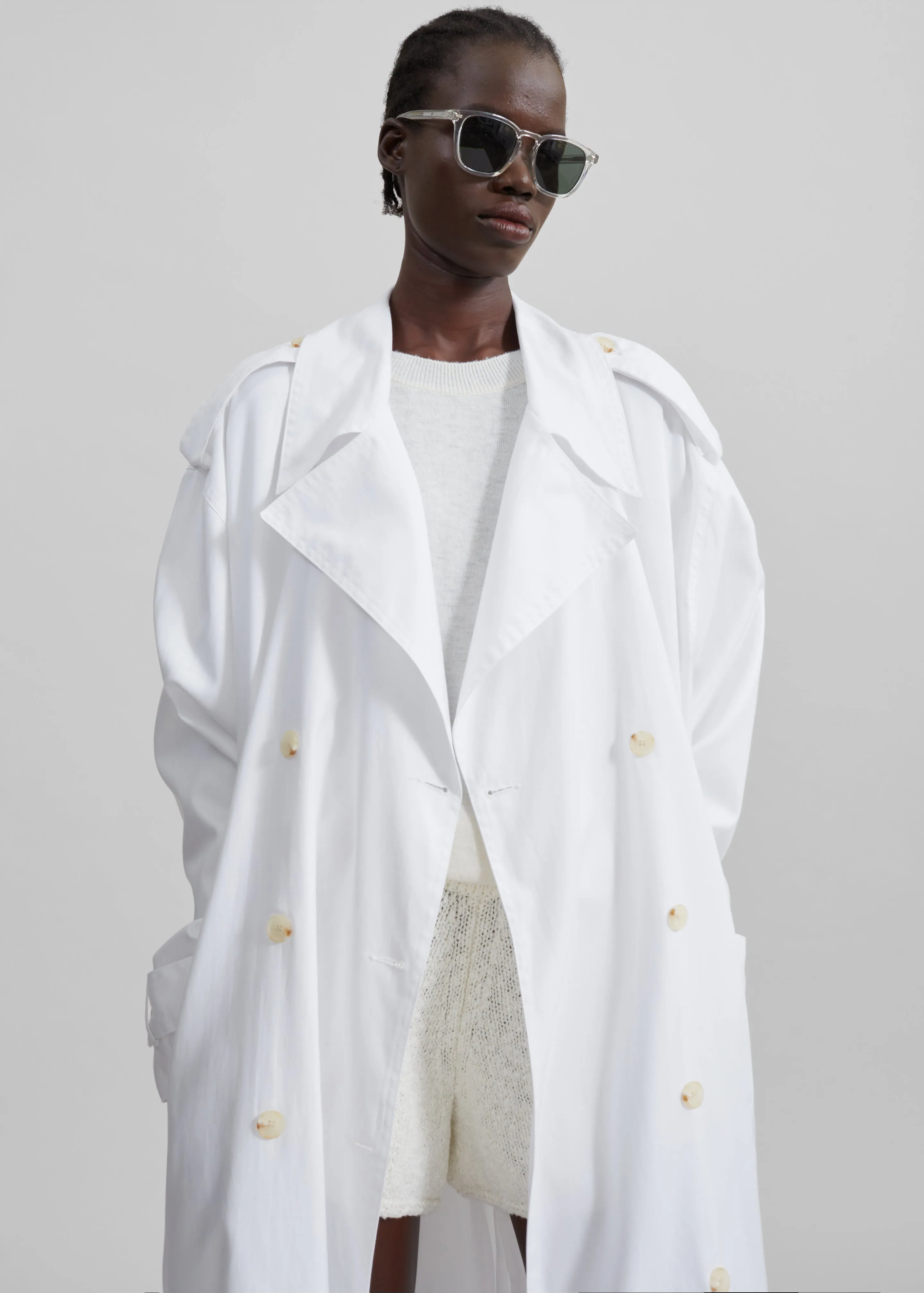 Nara Trench Coat - White sold by Frankie Shop product image thumbnail 3
