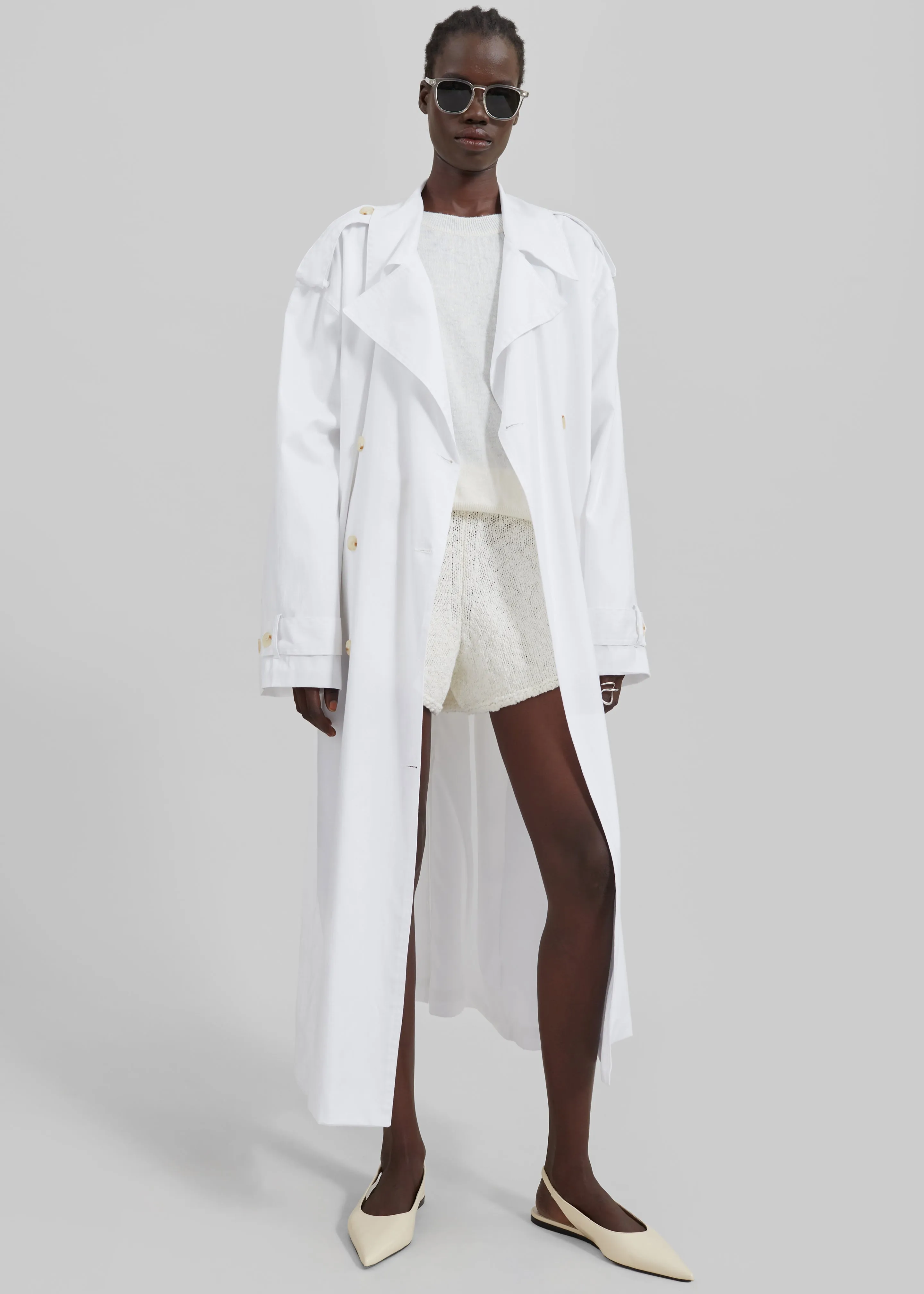 Nara Trench Coat - White sold by Frankie Shop product image thumbnail 4
