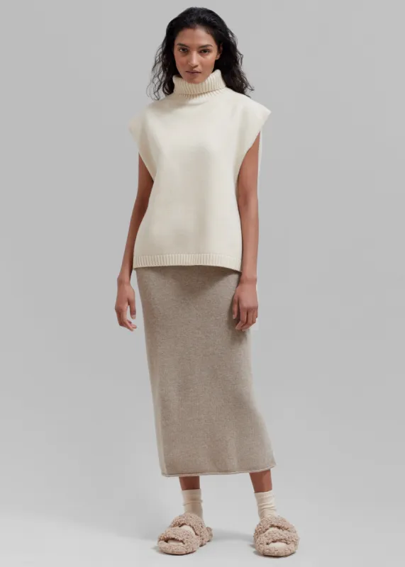 Vira Sleeveless Knit Turtleneck - Cream sold by Frankie Shop