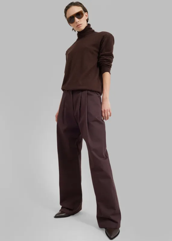 Jordyn Pintuck Pants - Brown sold by Frankie Shop