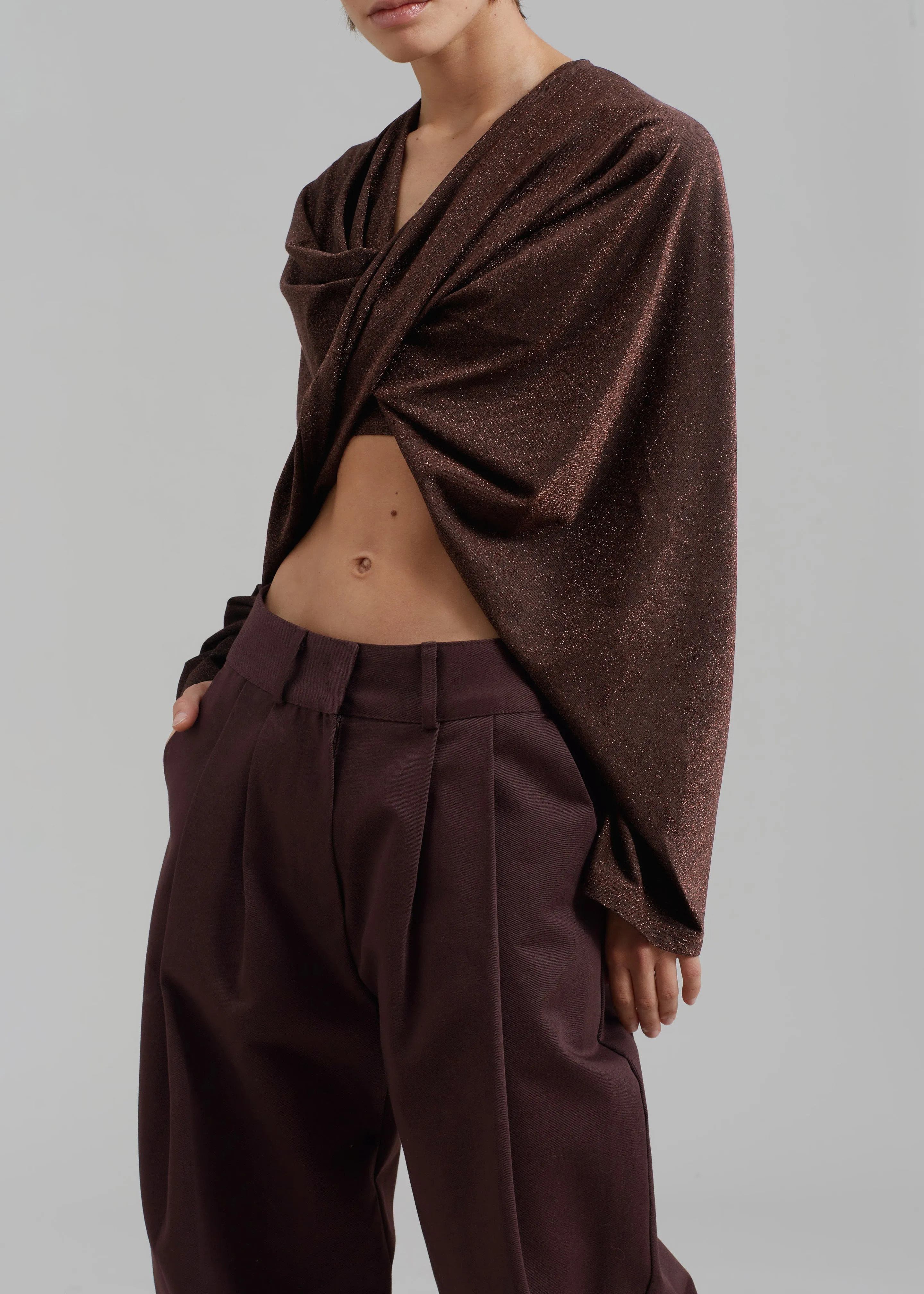 Jordyn Pintuck Pants - Brown sold by Frankie Shop product image thumbnail 5