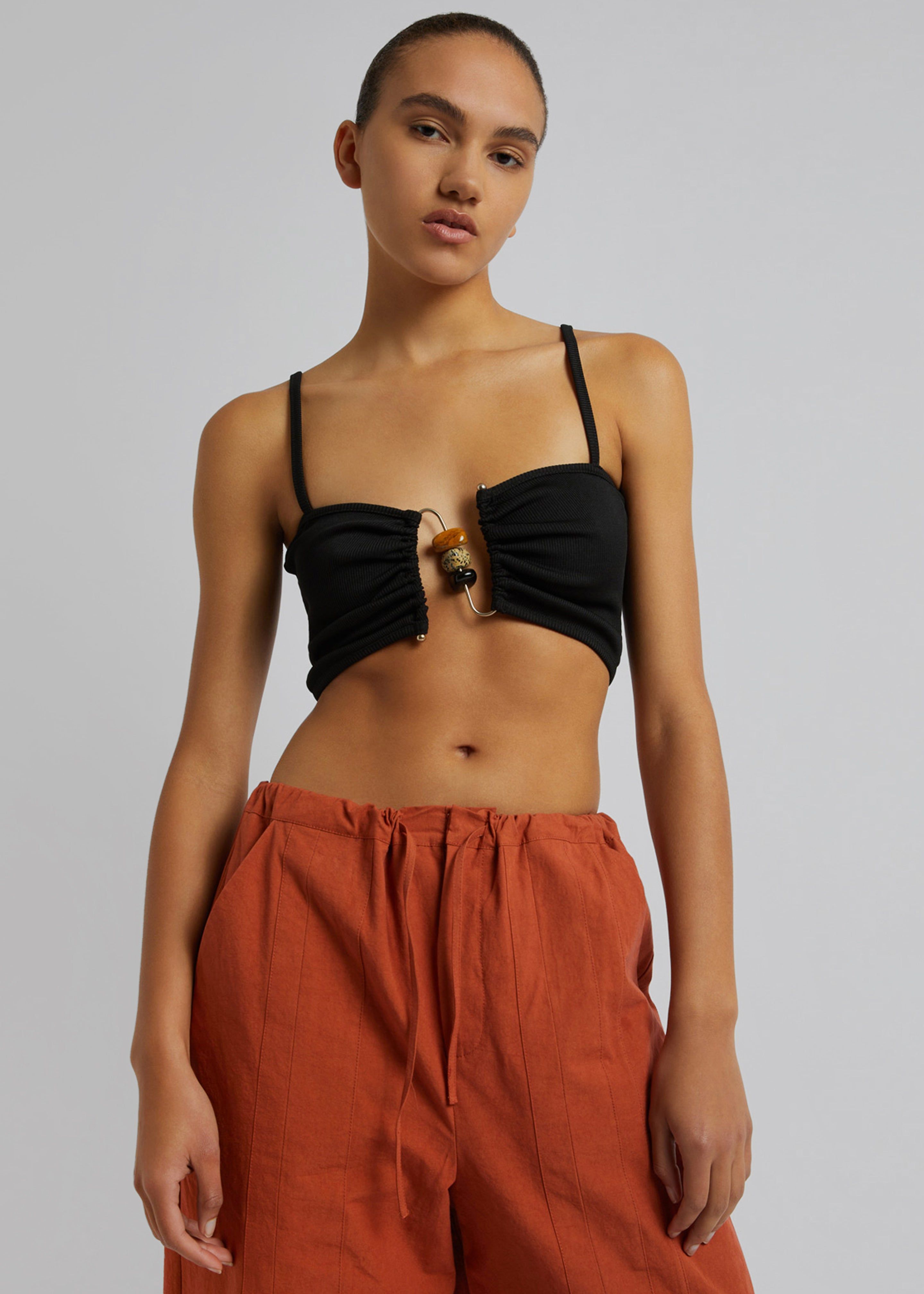 Christopher Esber Ruched Quartz Abacus Crop - Black sold by Frankie Shop product image thumbnail 3