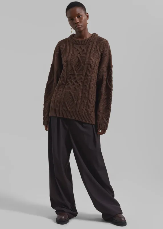 Keri Braided Sweater - Brown sold by Frankie Shop