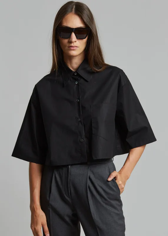 Odem Cropped Shirt - Black made by Frankie Shop