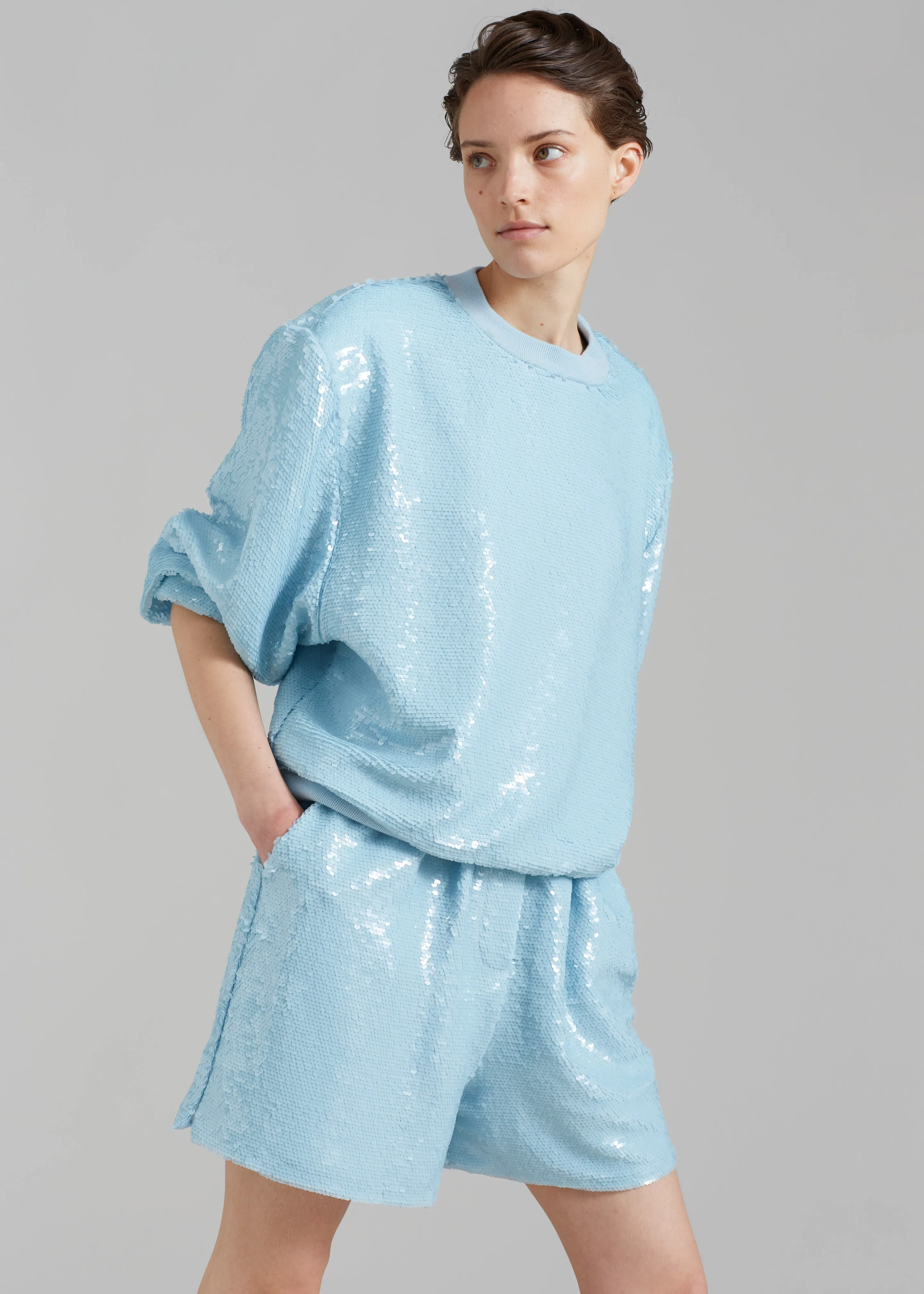 Metz Sequins Sweatshirt - Sky sold by Frankie Shop product image thumbnail 4