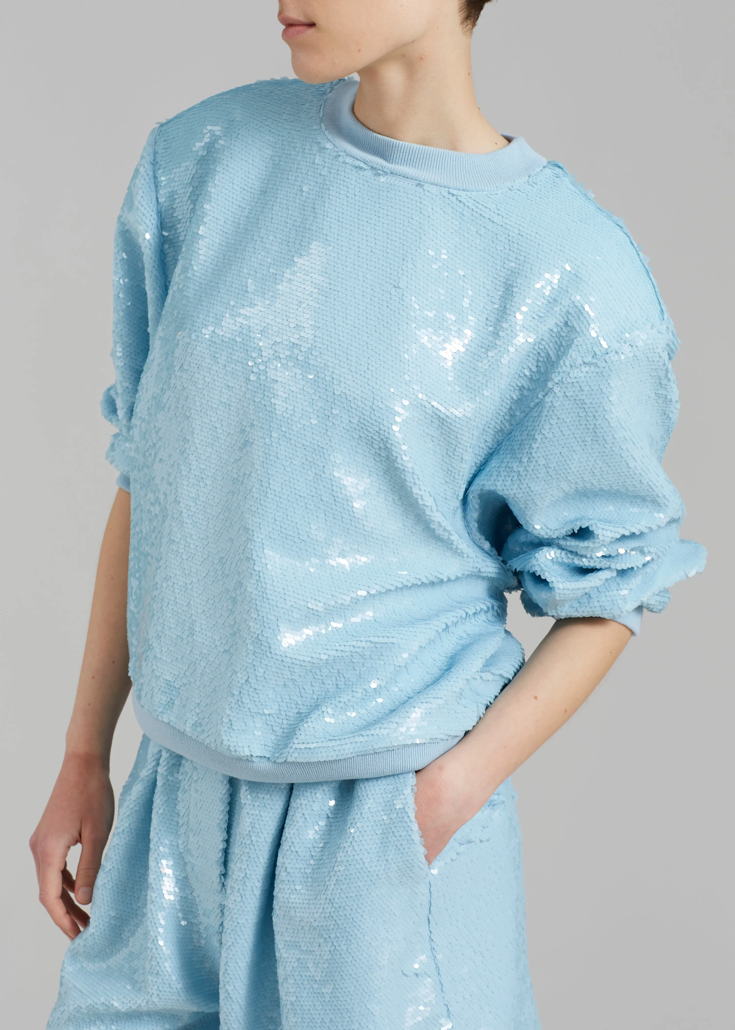 Metz Sequins Sweatshirt - Sky sold by Frankie Shop product image thumbnail 5