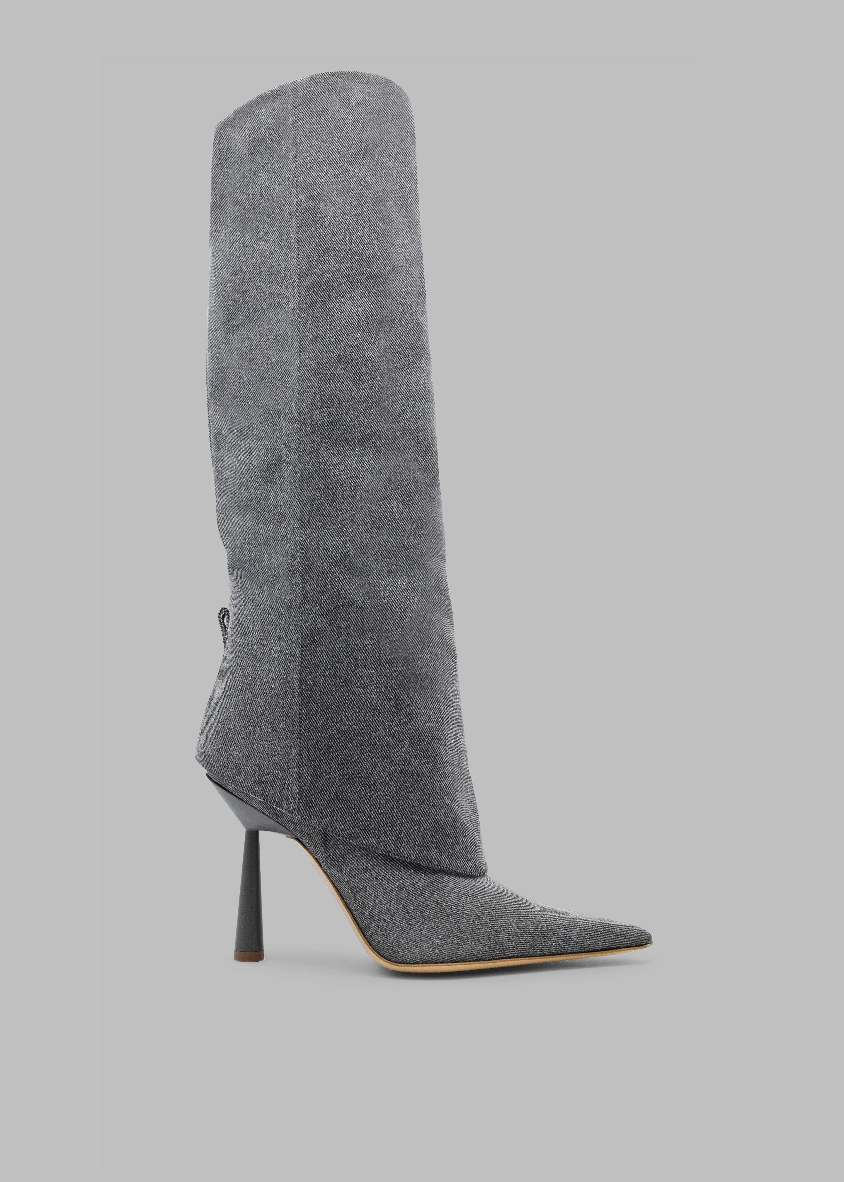 Gia Borghini Rosie 31 Denim Scrunchy Boots - Anthracite Denim sold by Frankie Shop product image thumbnail 2