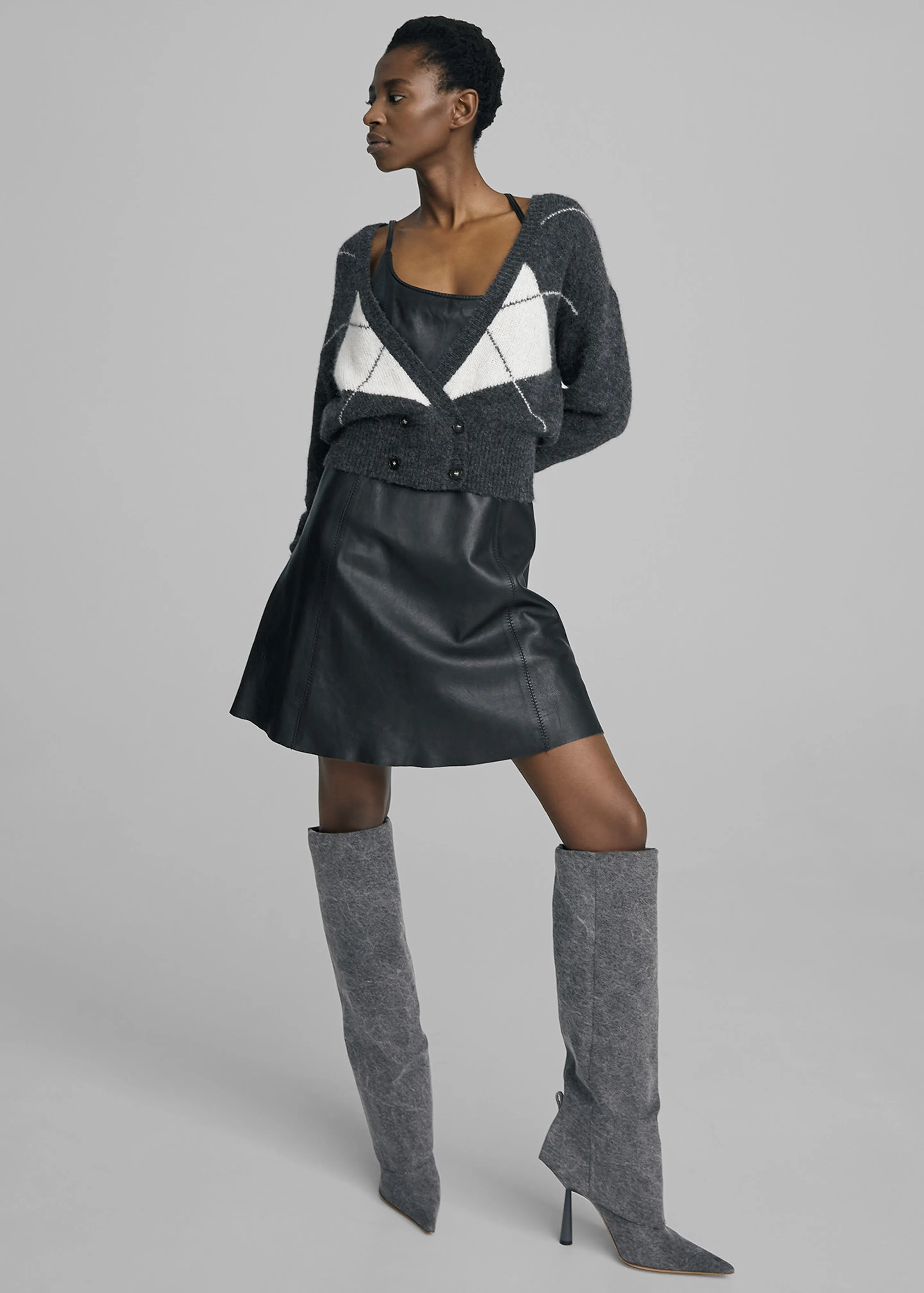 Gia Borghini Rosie 31 Denim Scrunchy Boots - Anthracite Denim sold by Frankie Shop product image thumbnail 4