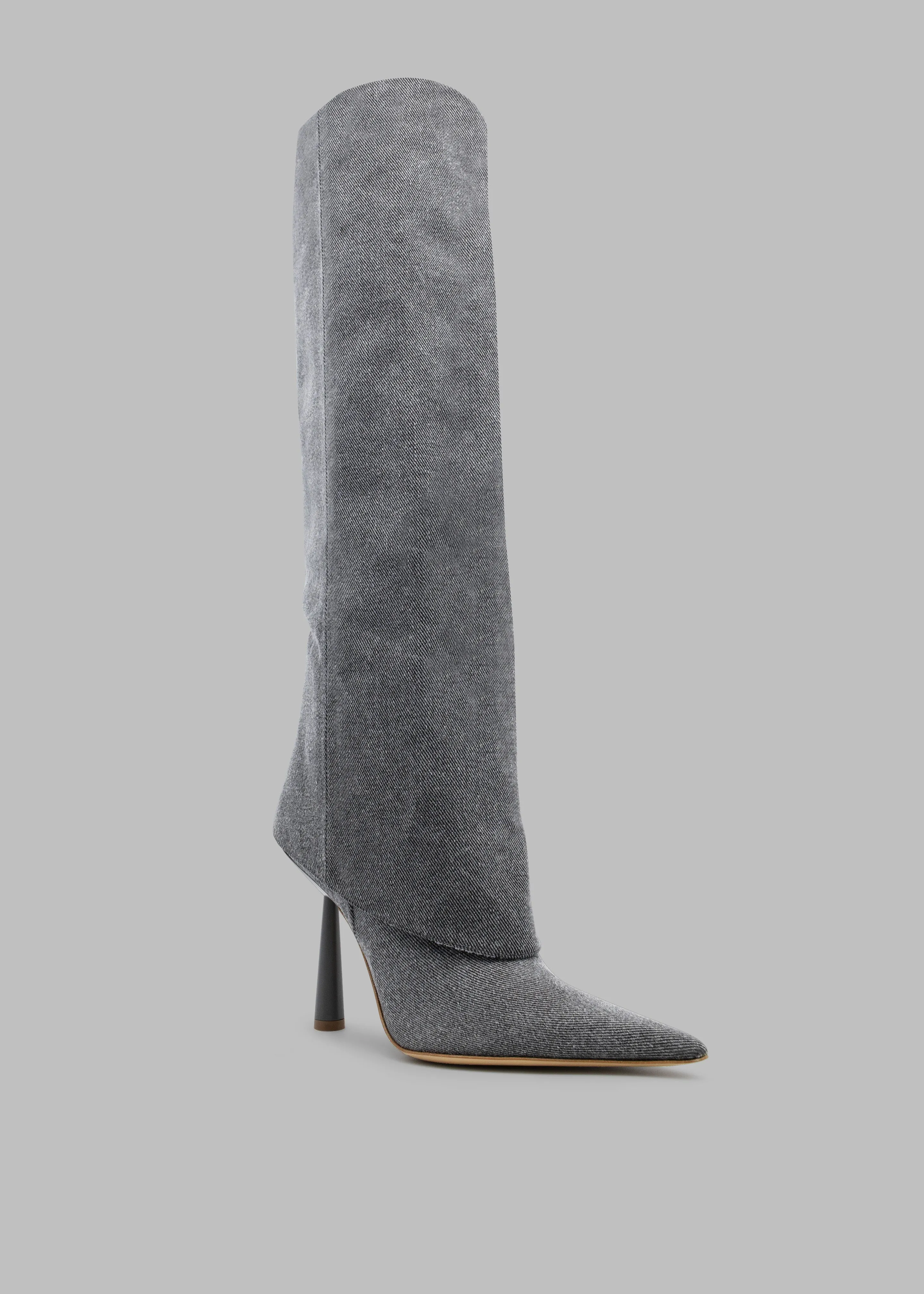 Gia Borghini Rosie 31 Denim Scrunchy Boots - Anthracite Denim sold by Frankie Shop product image thumbnail 5