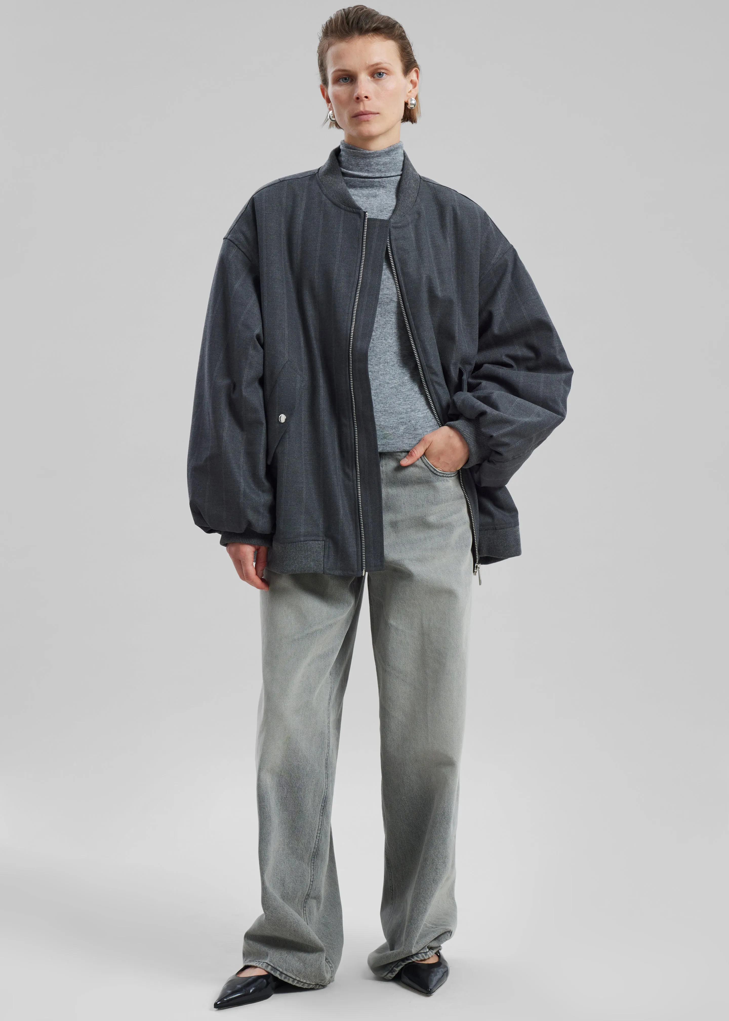 Astra Bomber Jacket - Grey Stripe sold by Frankie Shop product image thumbnail 2